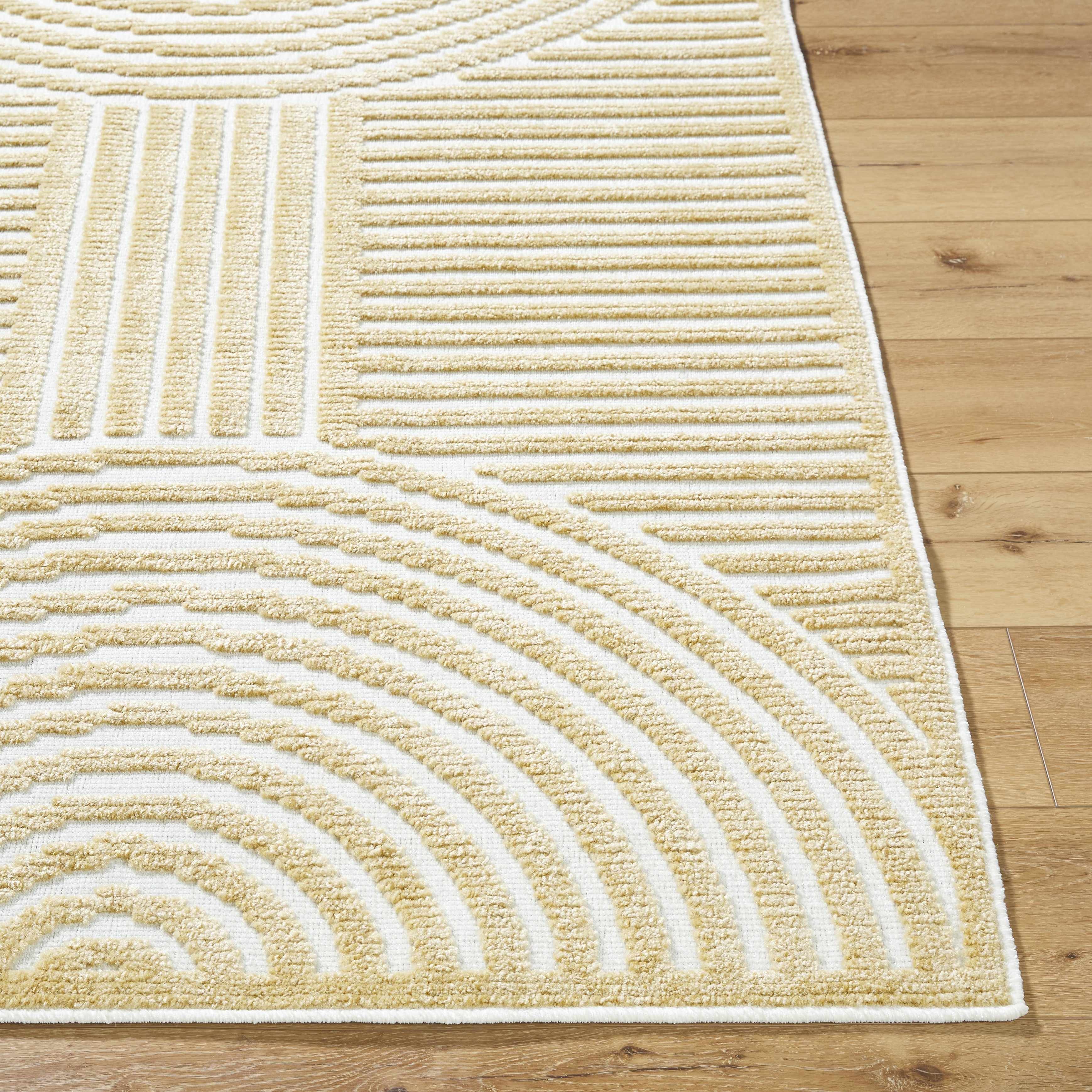 Deron Mustard Washable Area Rug