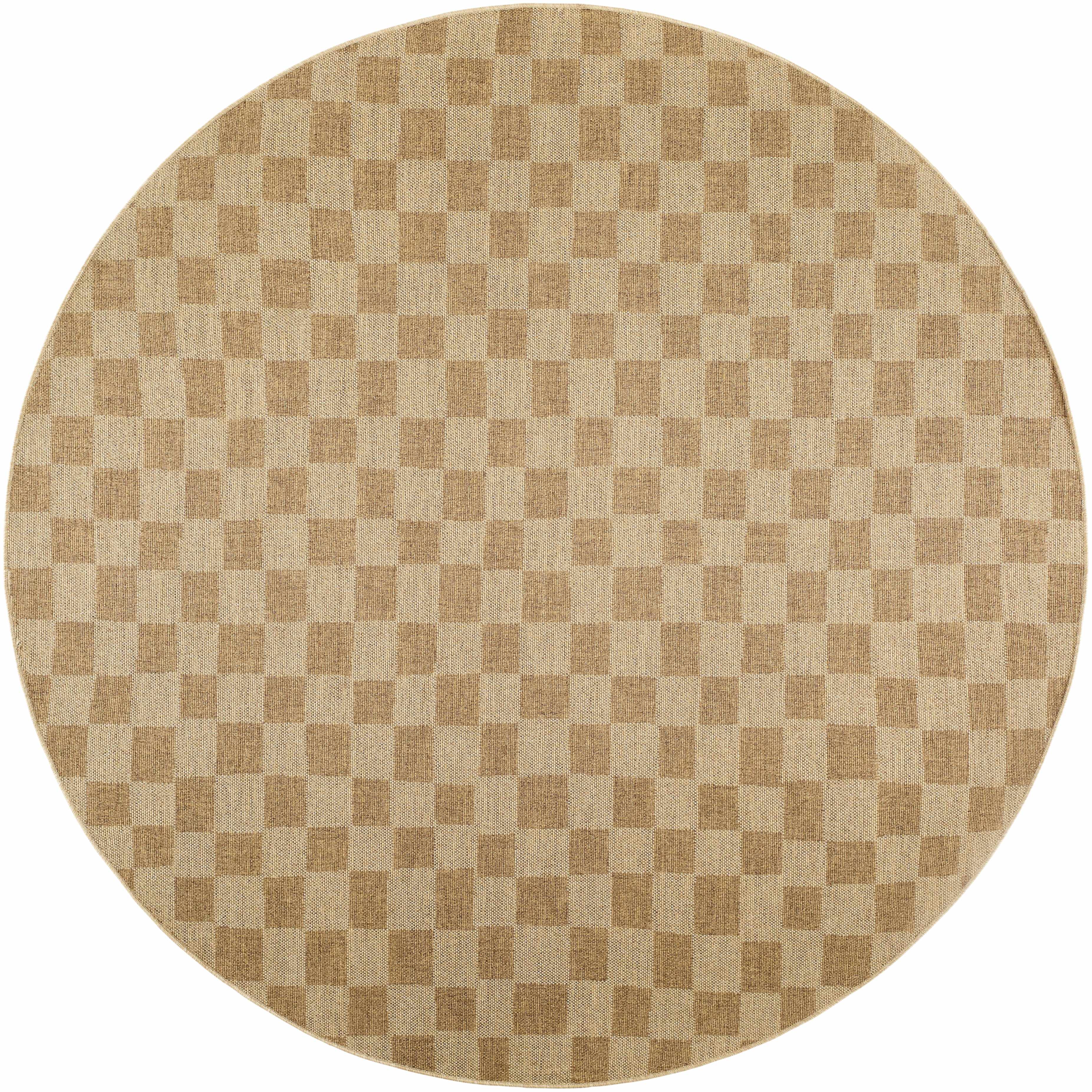 Kuval Checkered Brown Rug