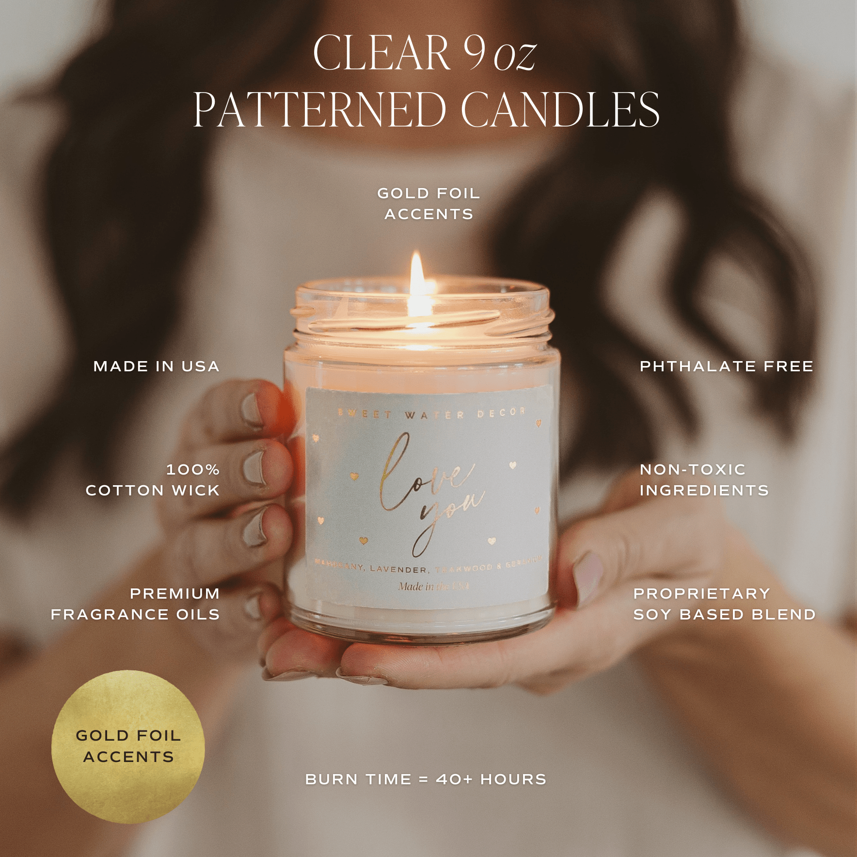 Island Air Soy Patterned Candle - Clear Jar - 9 oz