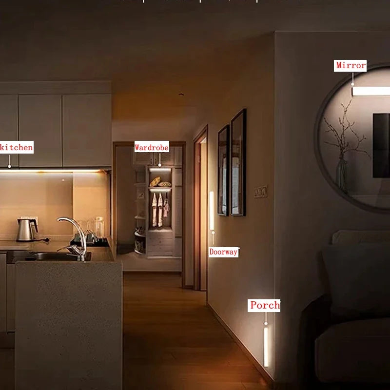 Wireless Motion Sensor LED Night Light – Rechargeable Type-C Cabinet & Stair Lamp
