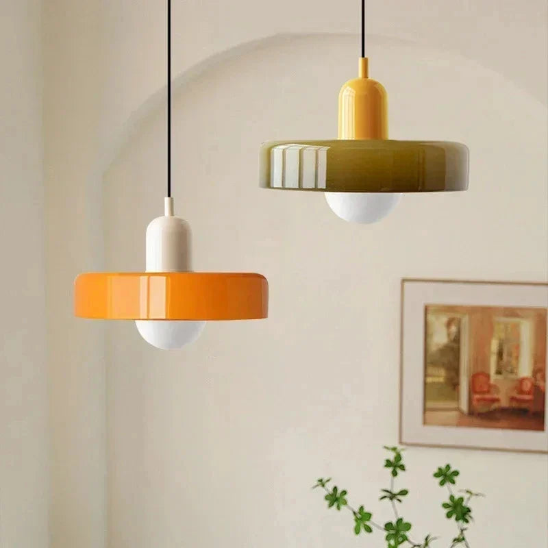 Nordic Bauhaus Glass Chandelier – Retro Dining Room Pendant Light for Living Room