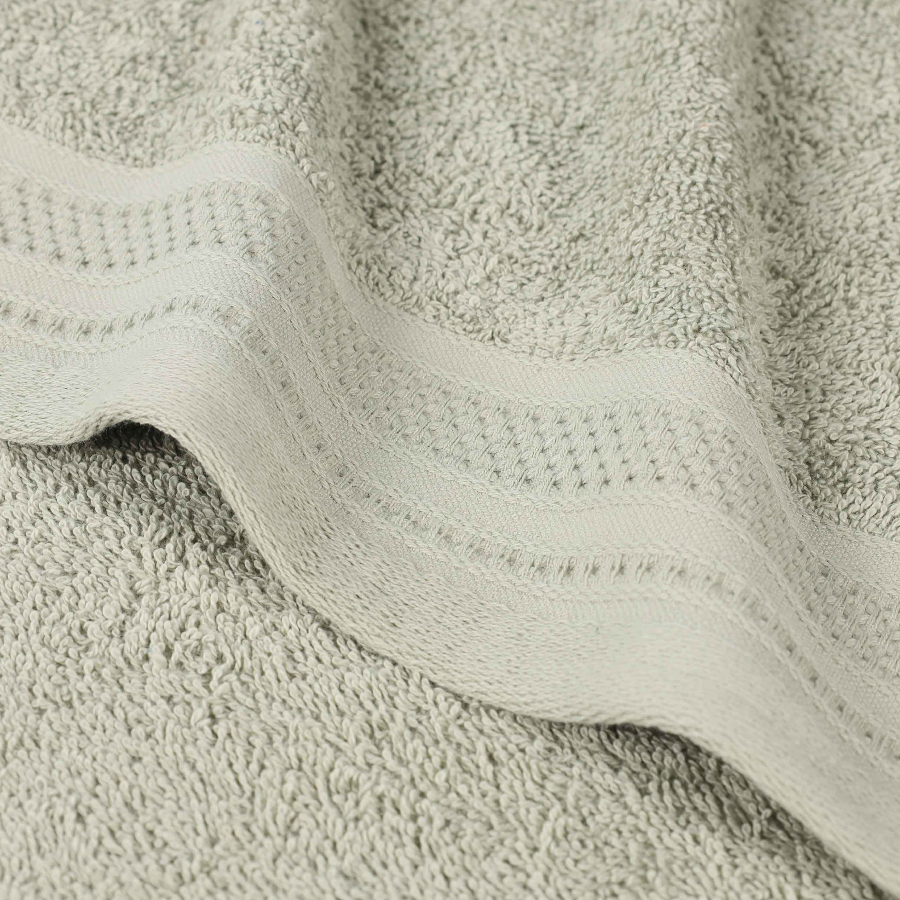 Honeycomb Textured Waffle Border Cotton Bath Towels, Set of 4 - Bath Towel by Superior Brand
