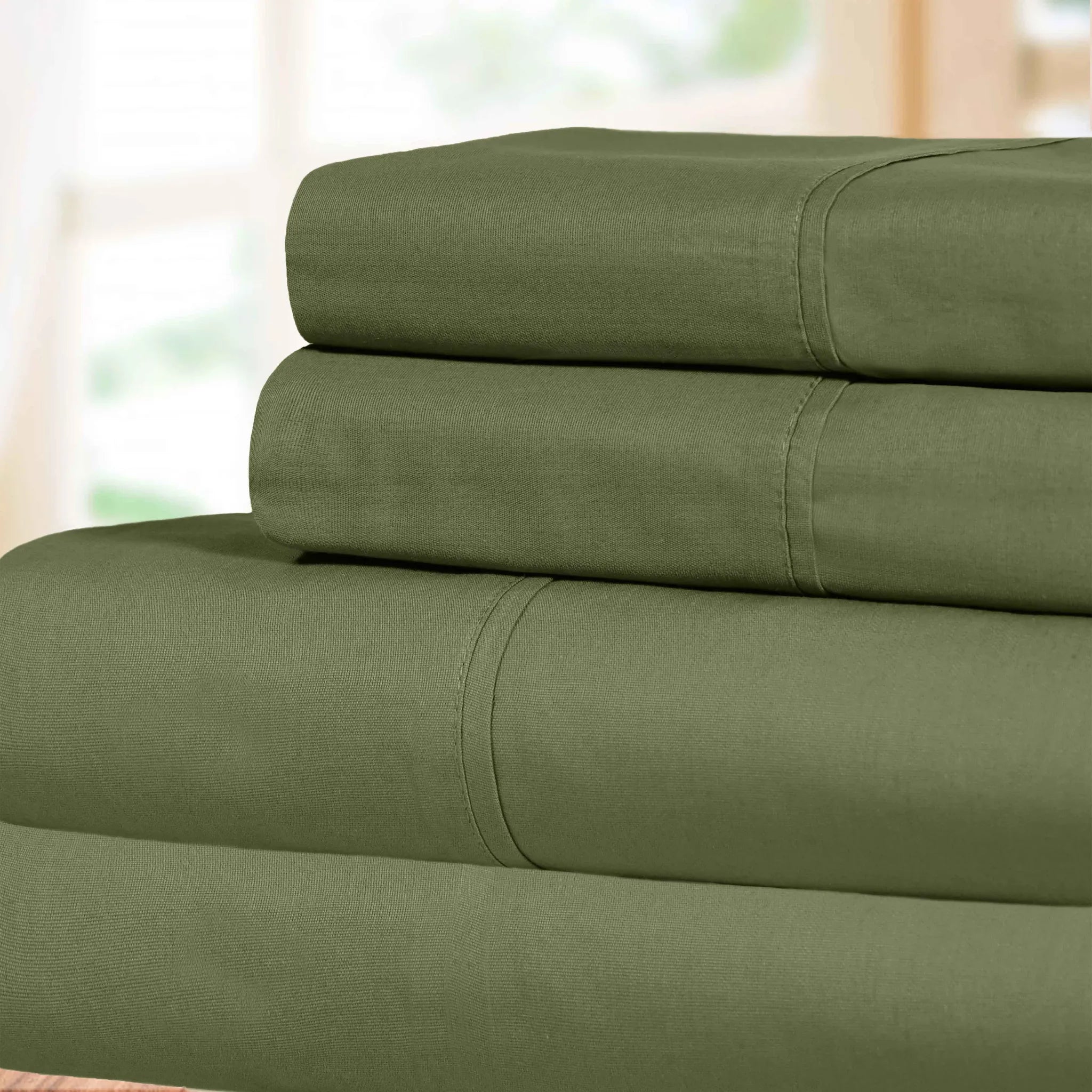 300 Thread Count 100% Cotton Sheet Set Percale Solid Deep Pocket - Sheet Set by Superior Brand
