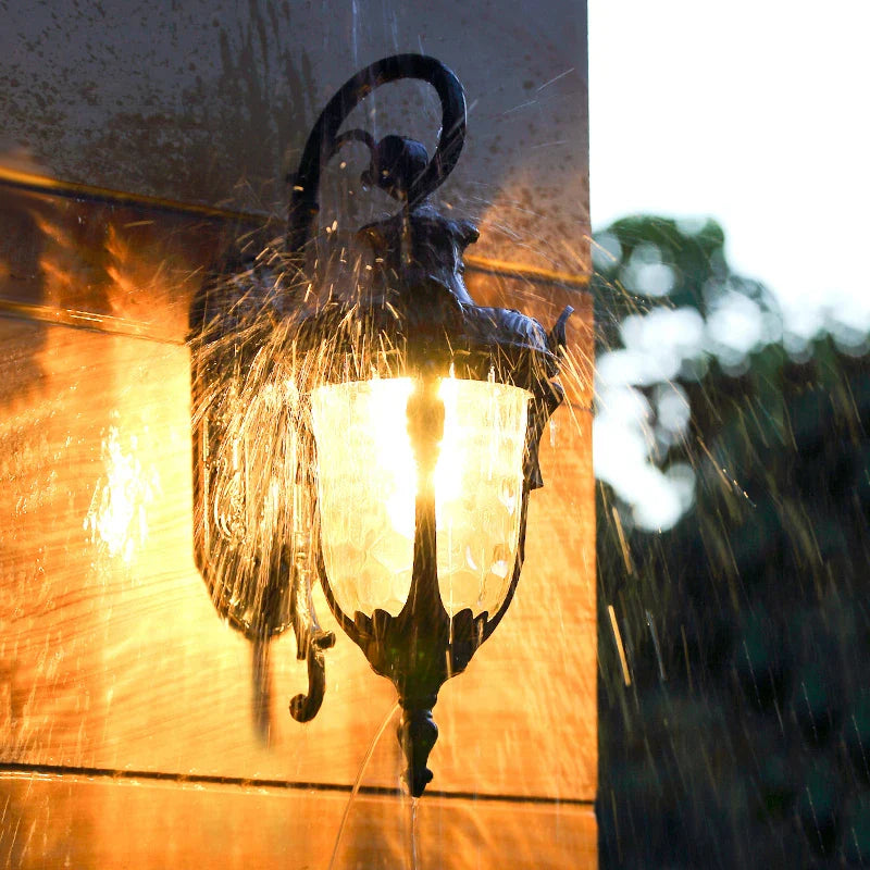 Europe Retro Outdoor Wall Lamp Waterproof American Style Exterior Garden Light
