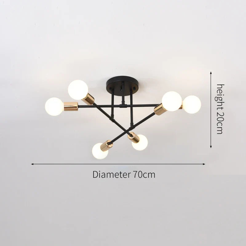 Modern Luxury Branch Chandelier – 6-Speed E27 Ceiling Light for Living Room