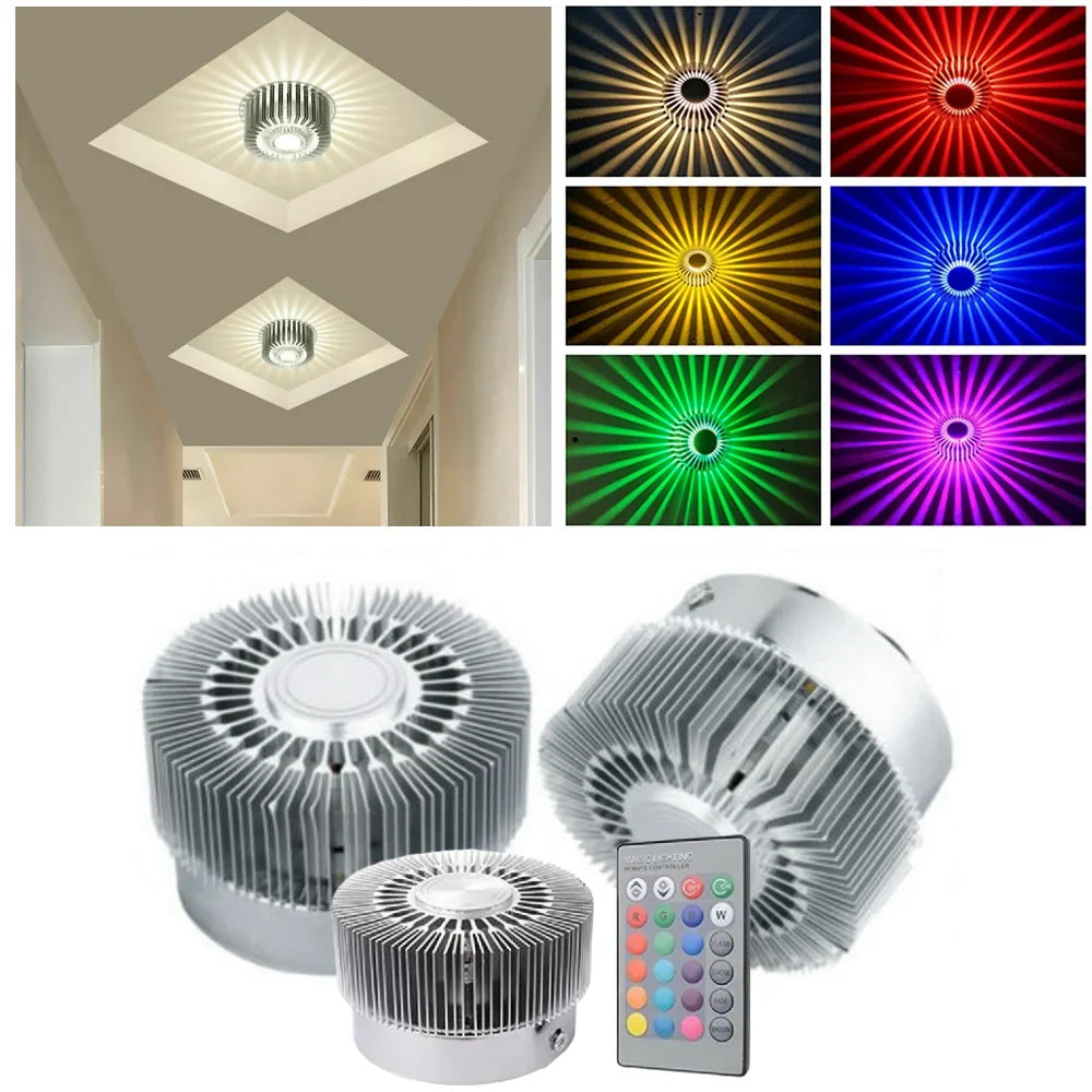 Sunflower LED Wall Lamp RGB Projection Corridor Indoor Creative Light 3W