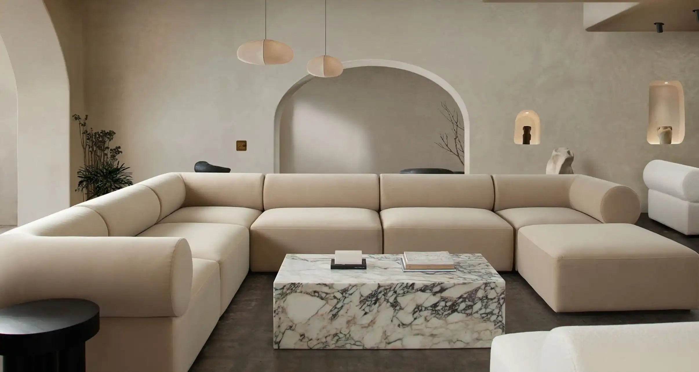 Zia Modular 7 Piece Sectional - Camel Performance Velet