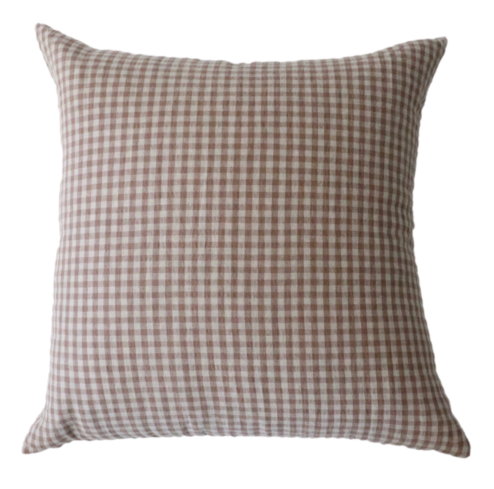 Gingham Tan Pillow Cover