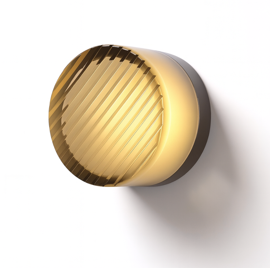 Modern Glass Round LED Wall Sconce 1-Light Aluminium Indoor Wall Lamp
