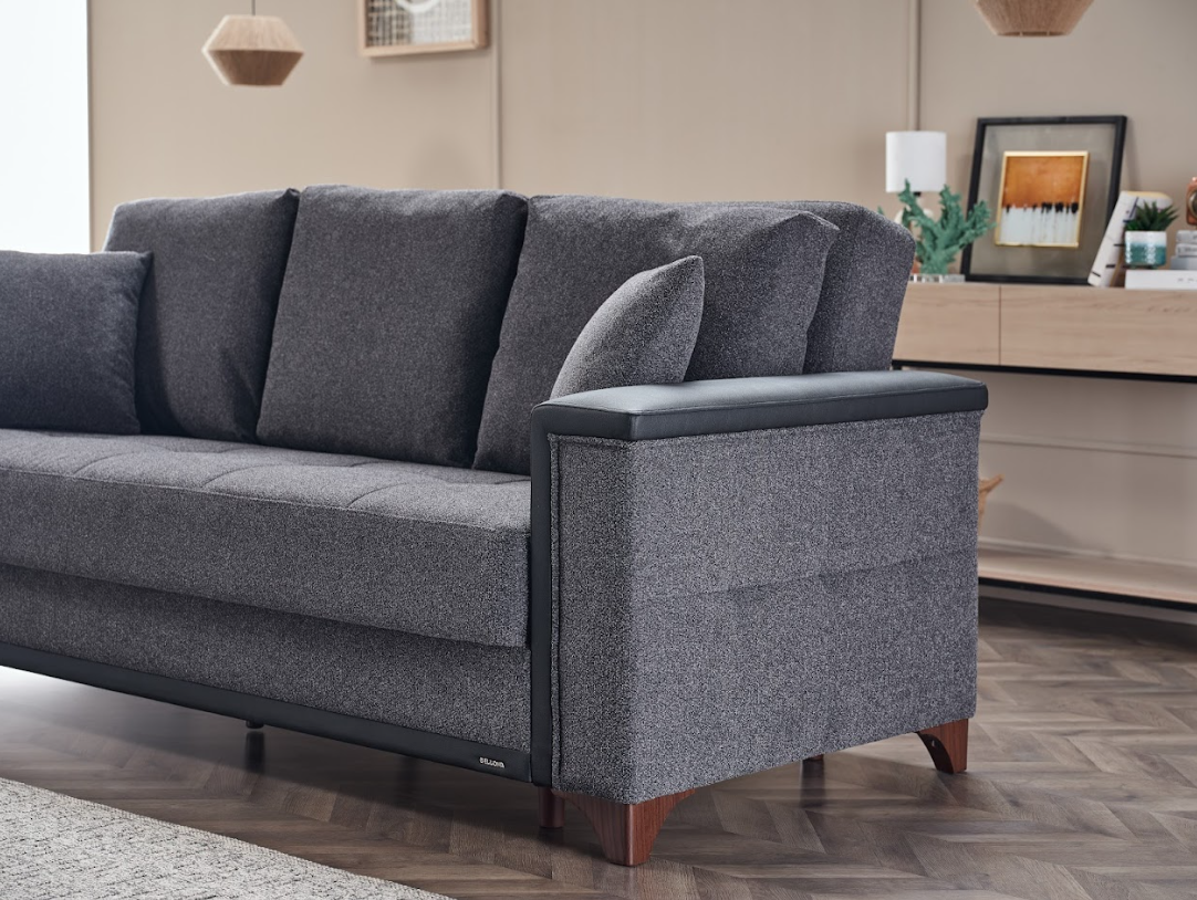 Charlotte Sleeper Sofa Bed – 93" Wide with Storage & Zero Wall Mechanism | Modern Convertible Sofa