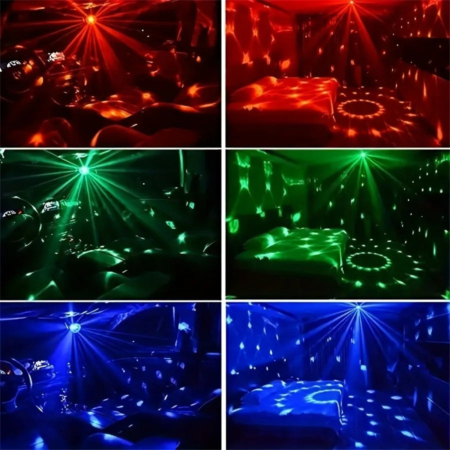 Sound Activated Rotating Disco Ball Light RGB LED Party Stage Lamp for Home