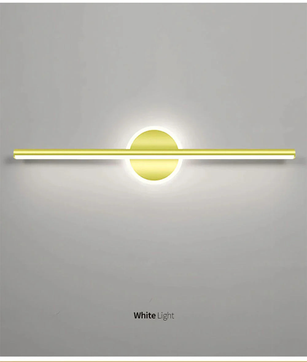 LED Mirror Front Wall Light – 40/60cm Gold Black Indoor Lamp for Bathroom & Bedroom