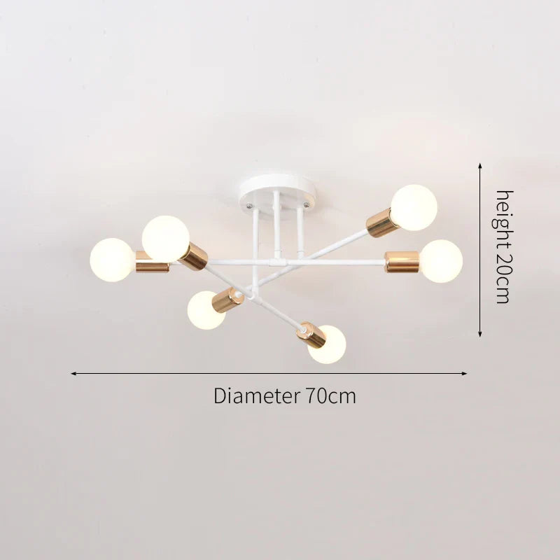 Modern Luxury Branch Chandelier – 6-Speed E27 Ceiling Light for Living Room