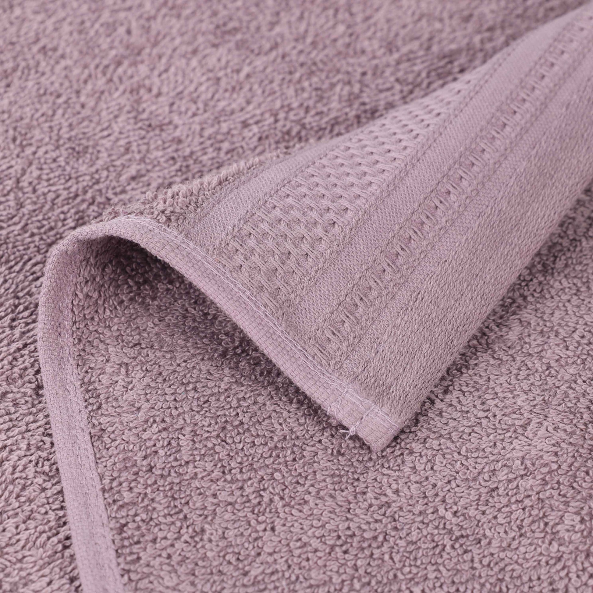 Honeycomb Textured Waffle Border Cotton Bath Towels, Set of 4 - Bath Towel by Superior Brand