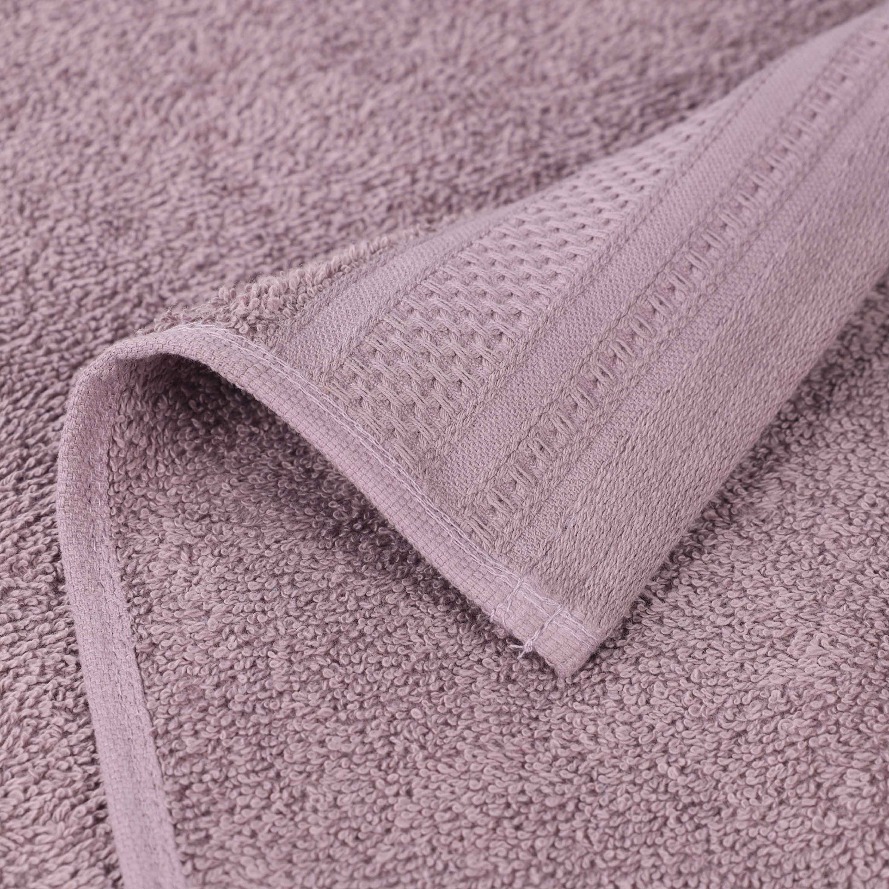 Honeycomb Textured Waffle Border Cotton Bath Towels, Set of 4 - Bath Towel by Superior Brand