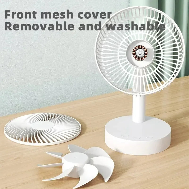 Portable Rechargeable Fan 4-Speed Silent 8-Hour Timer