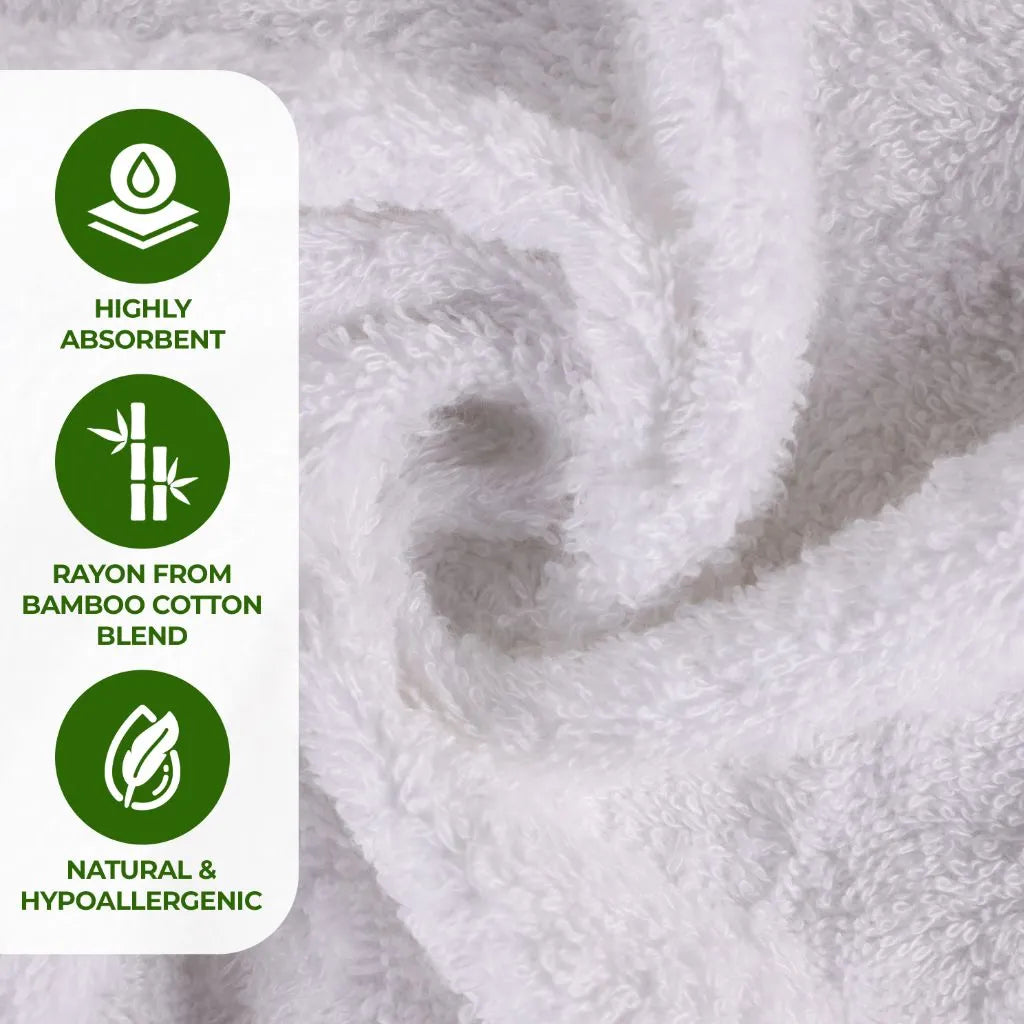 Rayon from Bamboo Eco-Friendly Fluffy Soft Solid Bath Towel Set of 3 - Bath Towel by Superior Brand