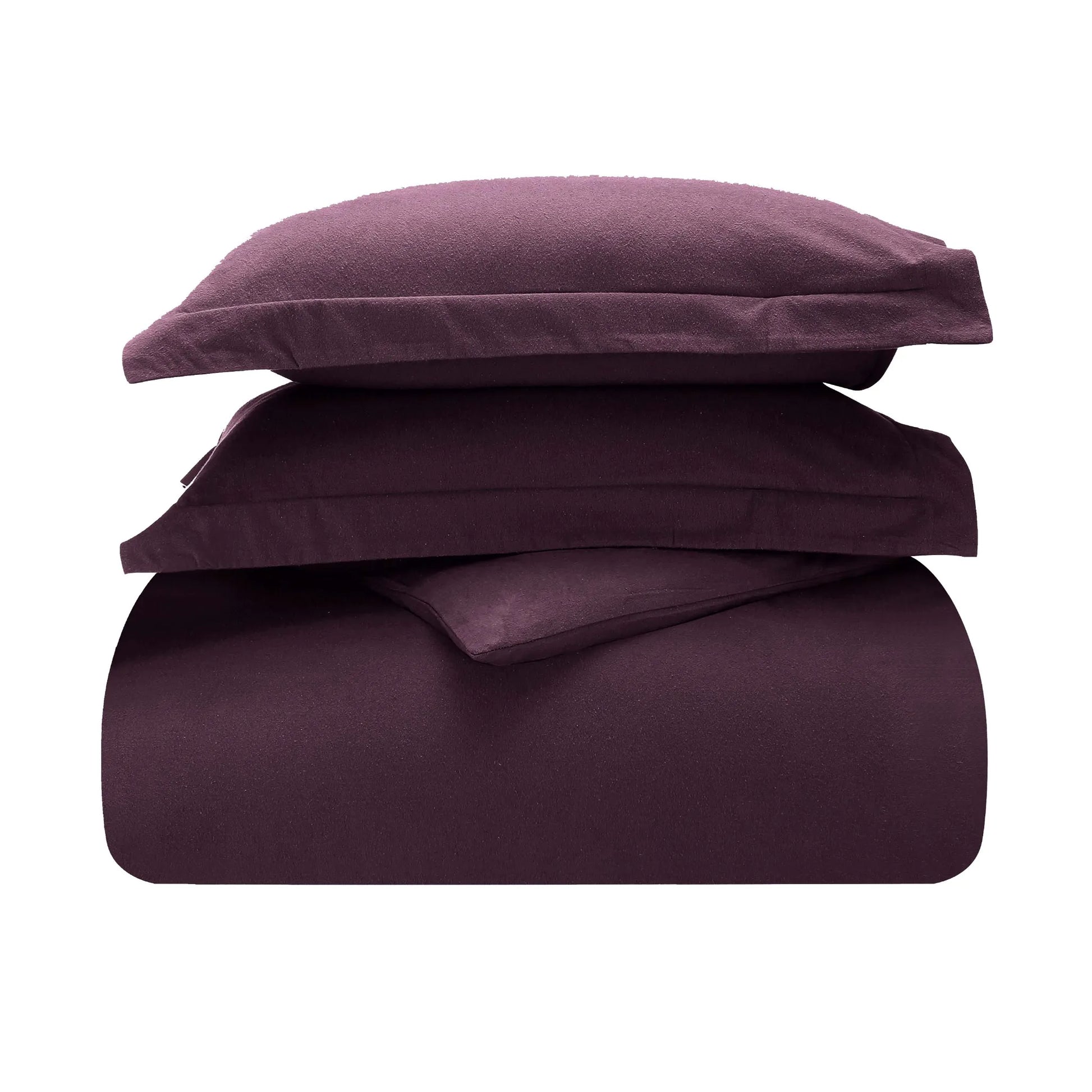 Flannel Cotton Modern Solid Fuzzy Duvet Cover Set With Pillow Shams - Duvet Cover Set by Superior Brand