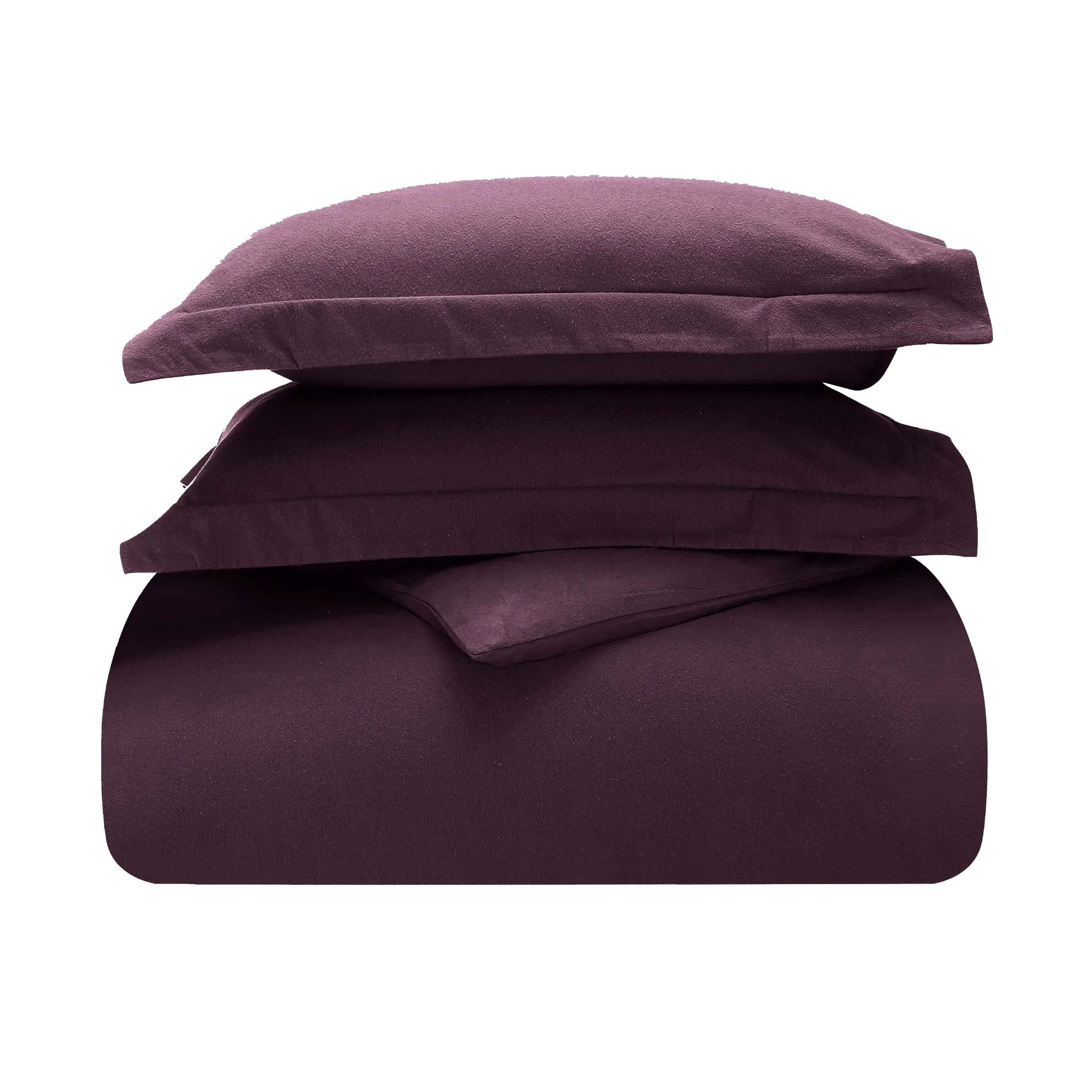 Flannel Cotton Modern Solid Fuzzy Duvet Cover Set With Pillow Shams - Duvet Cover Set by Superior Brand