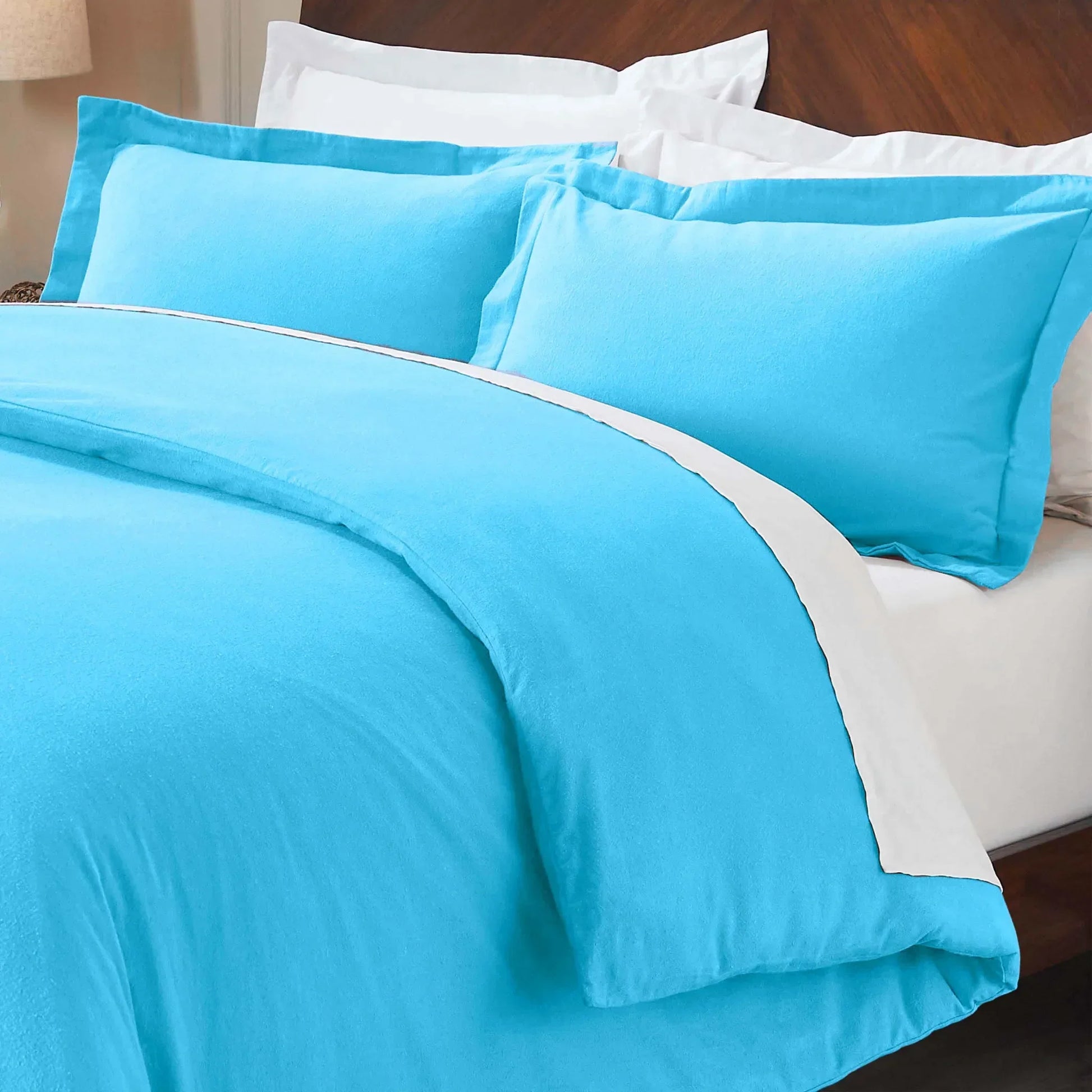 Flannel Cotton Modern Solid Fuzzy Duvet Cover Set With Pillow Shams - Duvet Cover Set by Superior Brand