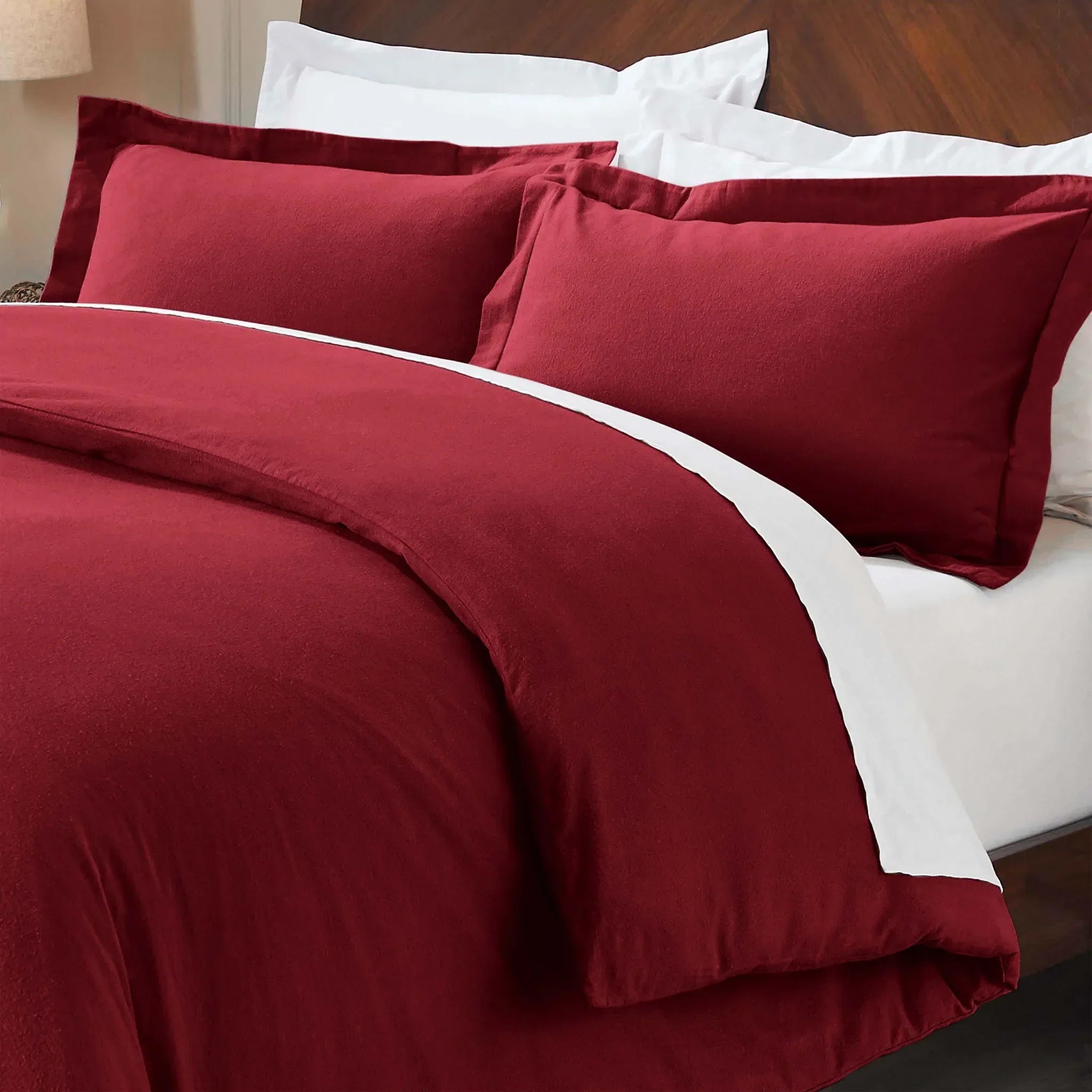 Flannel Cotton Modern Solid Fuzzy Duvet Cover Set With Pillow Shams - Duvet Cover Set by Superior Brand