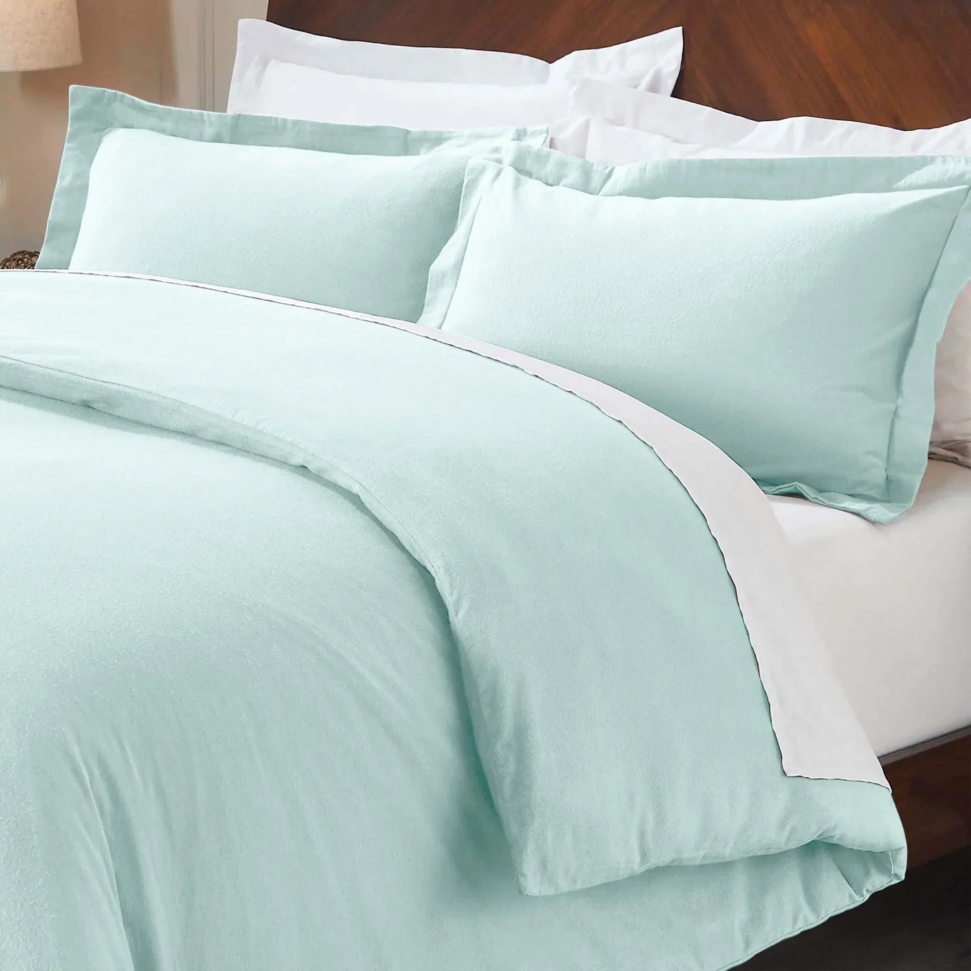 Flannel Cotton Modern Solid Fuzzy Duvet Cover Set With Pillow Shams - Duvet Cover Set by Superior Brand