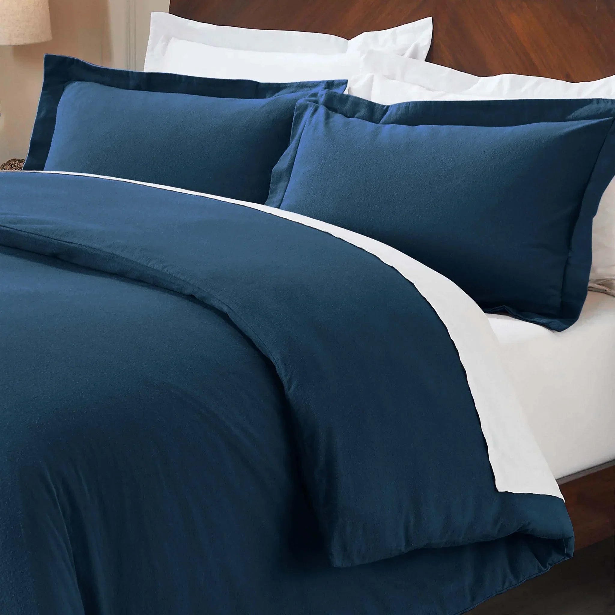 Flannel Cotton Modern Solid Fuzzy Duvet Cover Set With Pillow Shams - Duvet Cover Set by Superior Brand