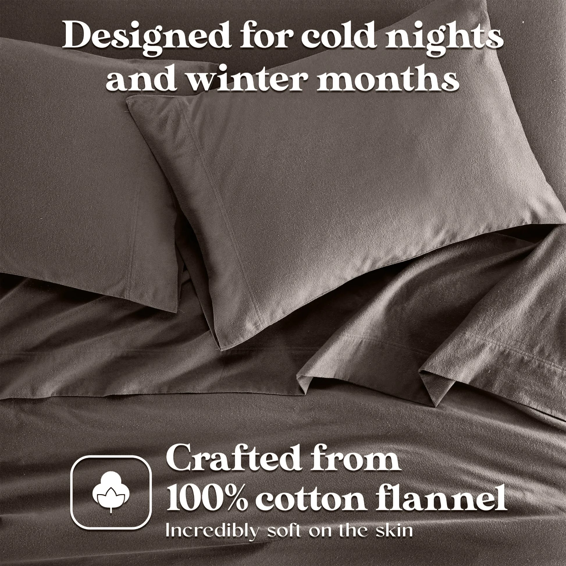 Solid Flannel Cotton Soft Fuzzy Pillowcases, Set of 2 - Pillowcases by Superior Brand