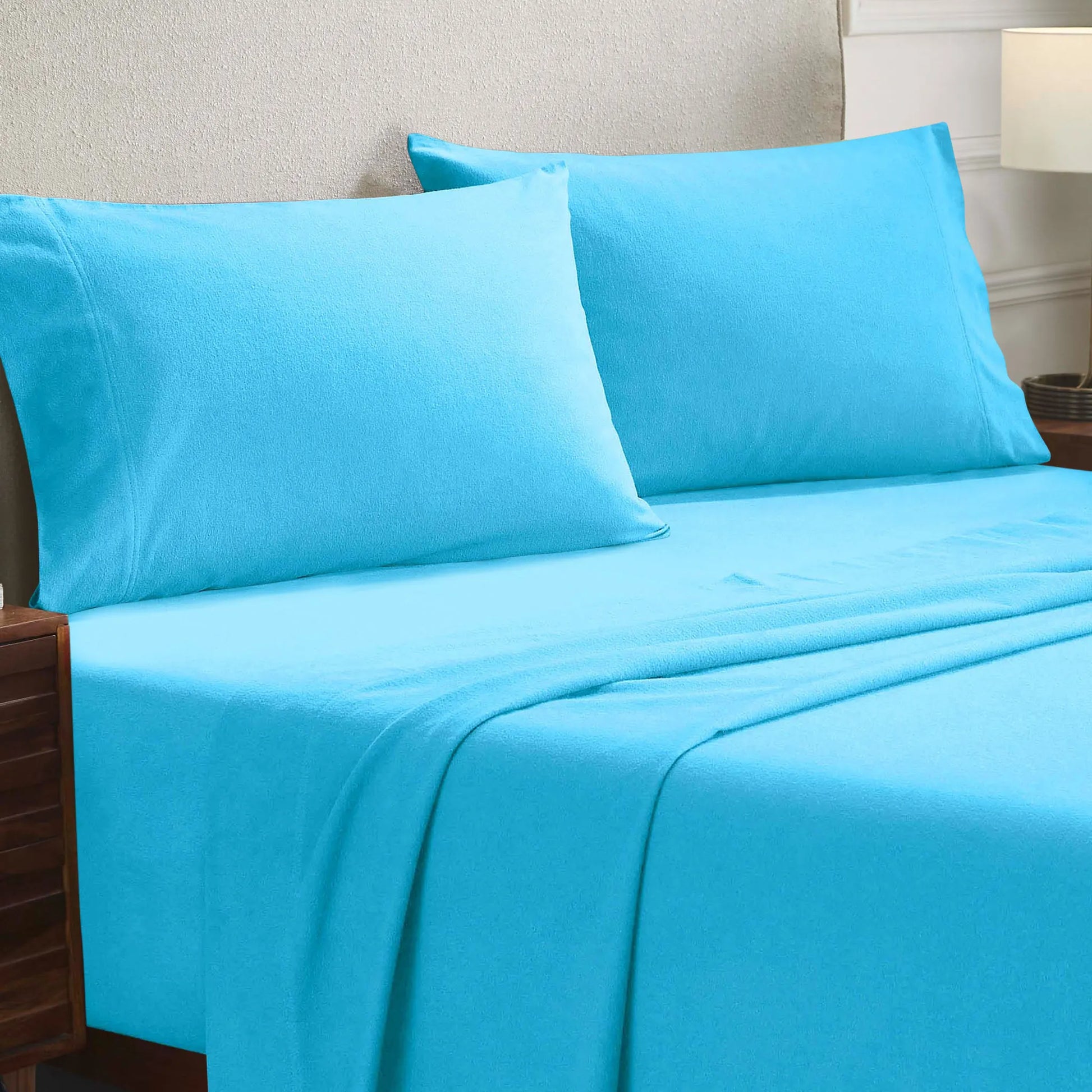 Solid Flannel Cotton Soft Fuzzy Pillowcases, Set of 2 - Pillowcases by Superior Brand