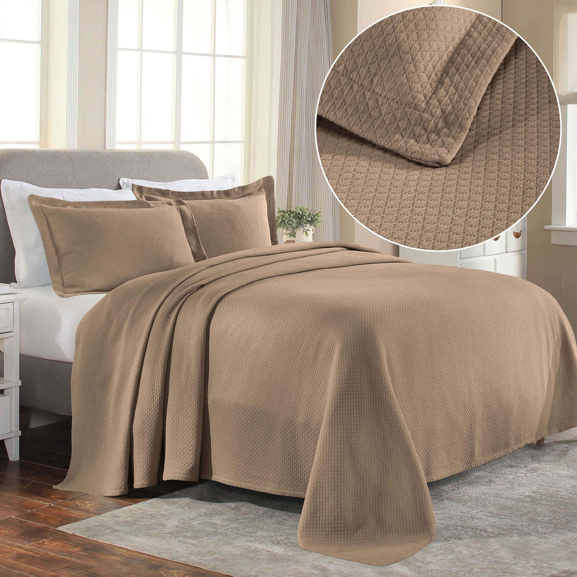 Solitaire-Jacquard-Matelassé-Cotton-Diamond-Solitaire-Bedspread-Set-Bedspread