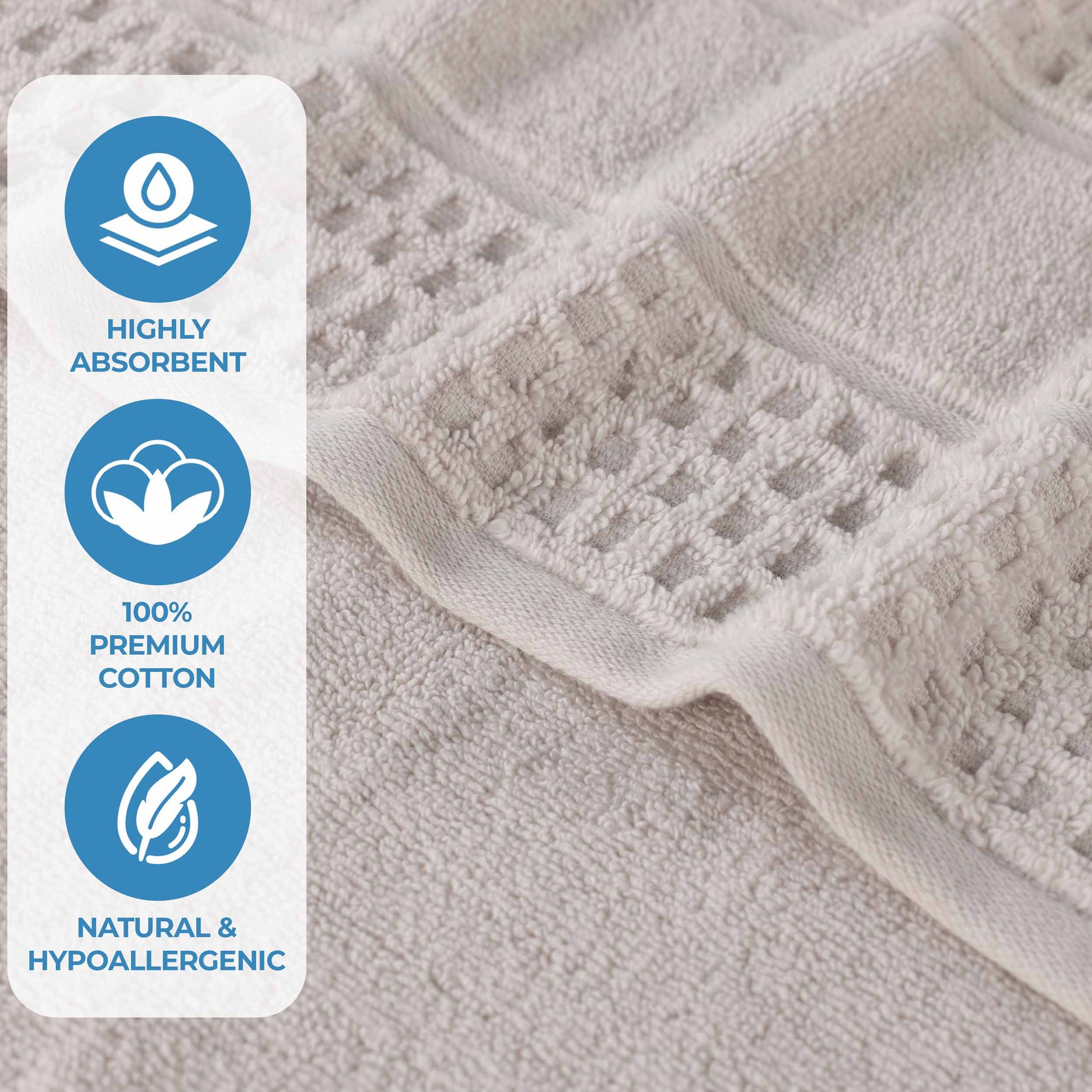 Napa Zero Twist Cotton Solid Waffle Honeycomb Bath Towel Set of 3 - Bath Towel by Superior Brand