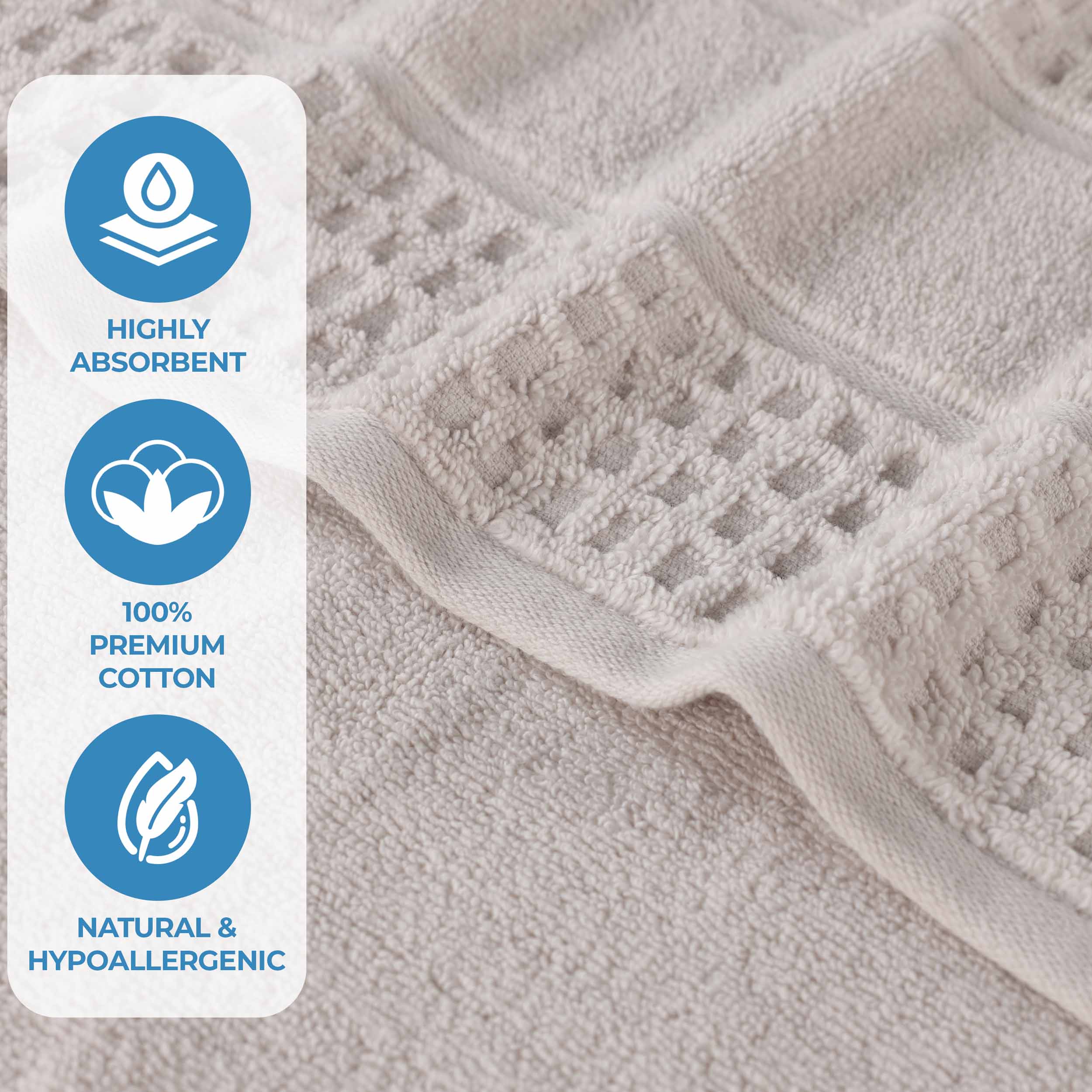 Napa Zero Twist Cotton Solid Waffle Honeycomb Bath Towel Set of 3 - Bath Towel by Superior Brand