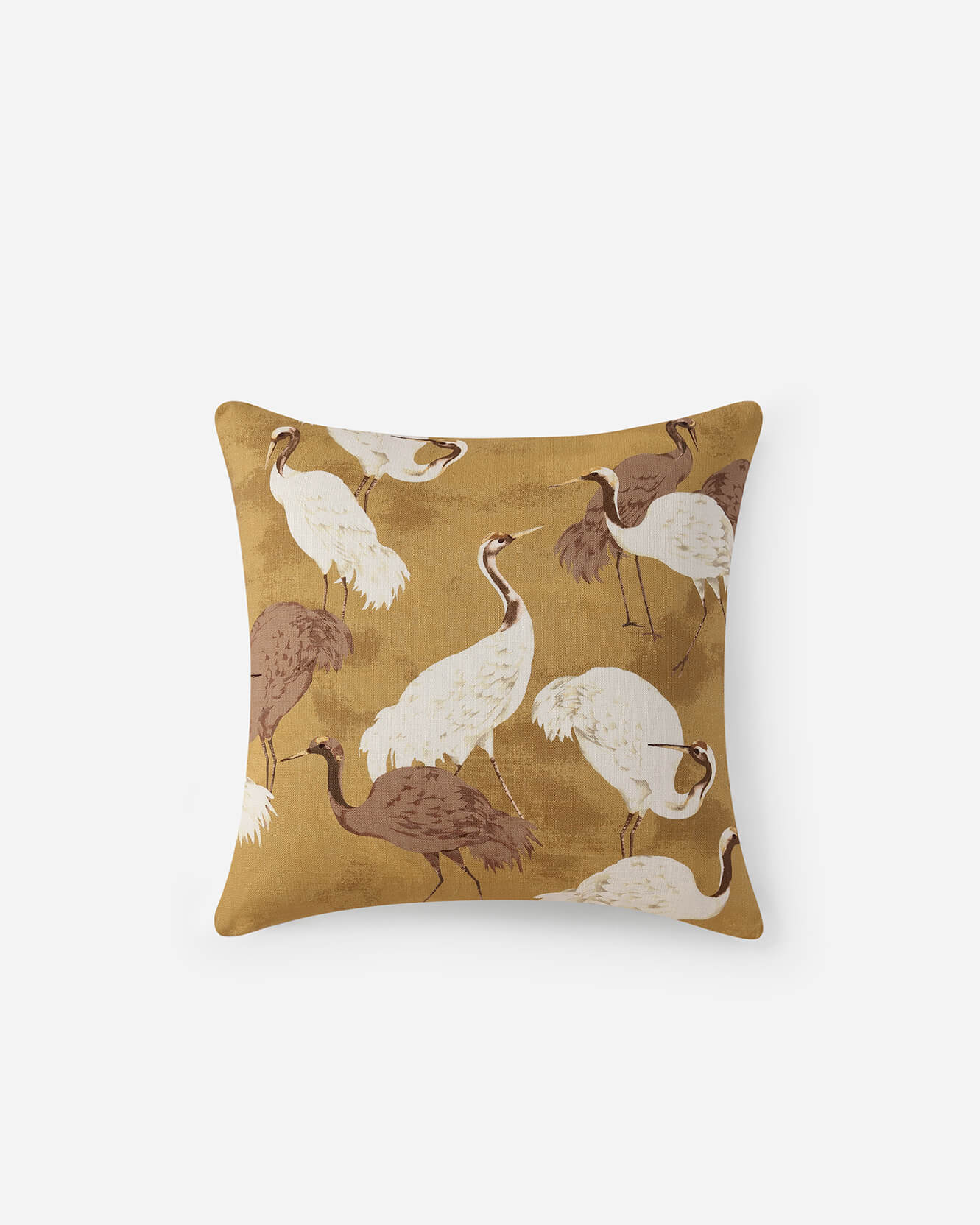 Golden Crane Throw Pillow