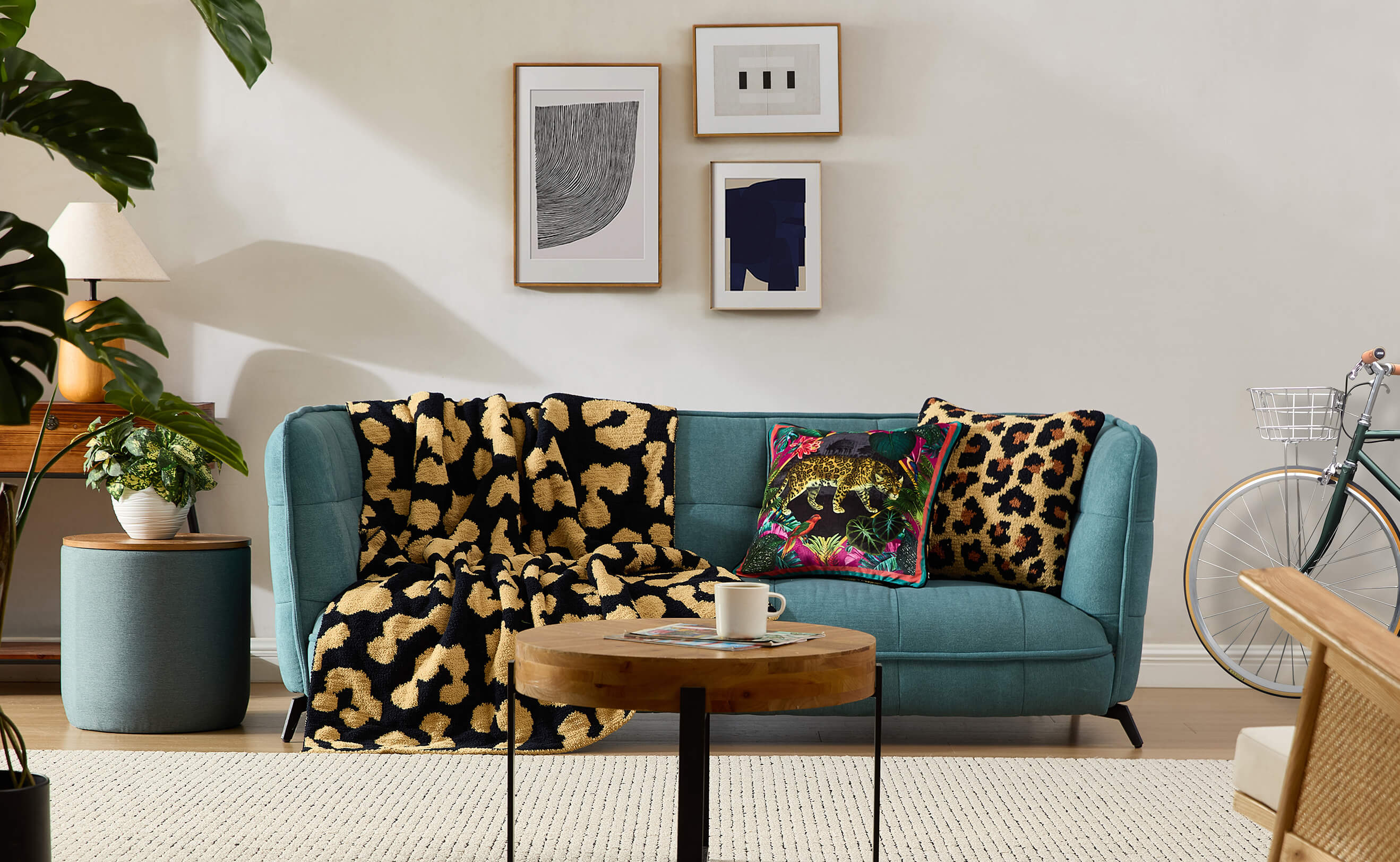 Vintage Leopard Throw Pillow