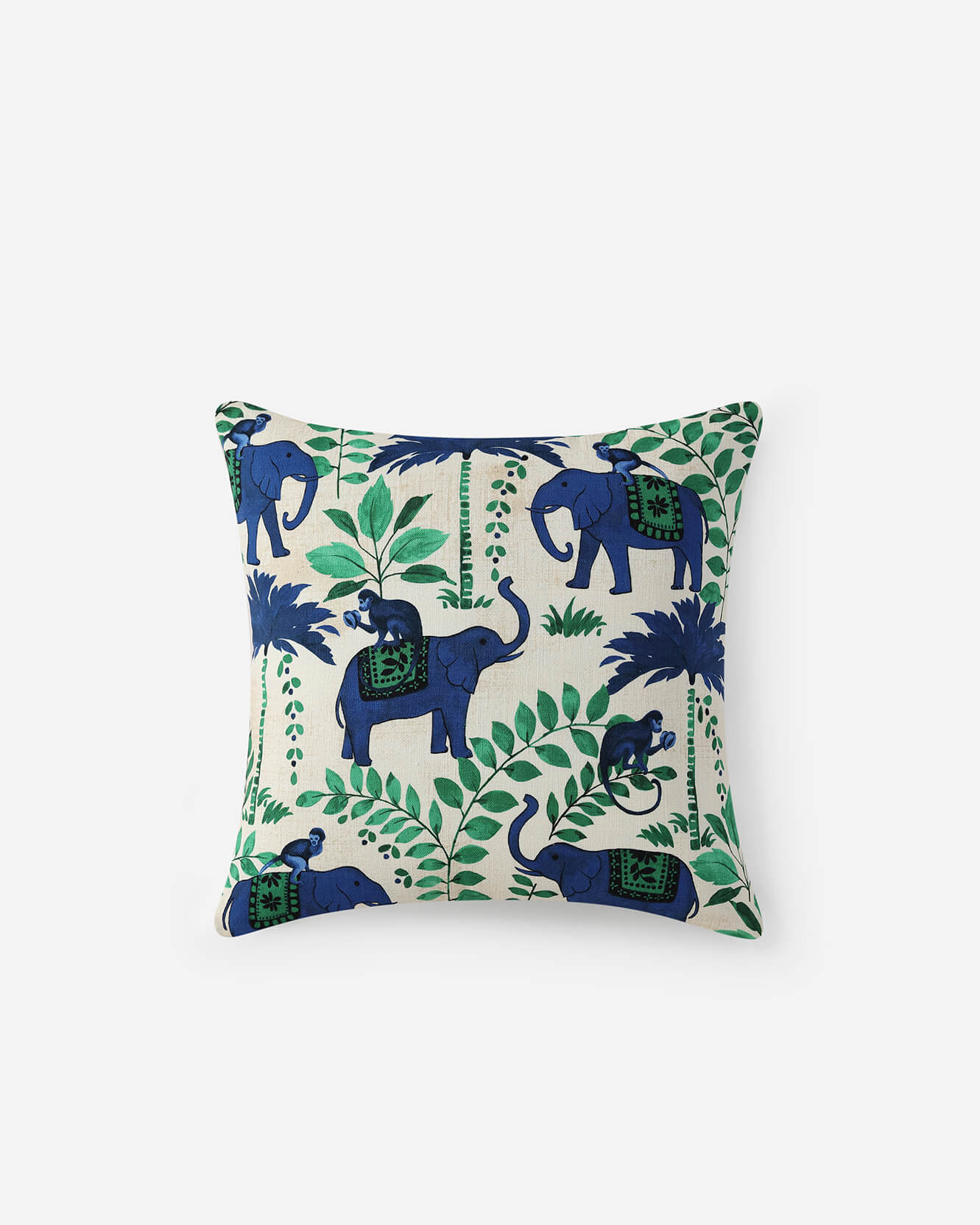 Monkey On Elephant Throw Pillow