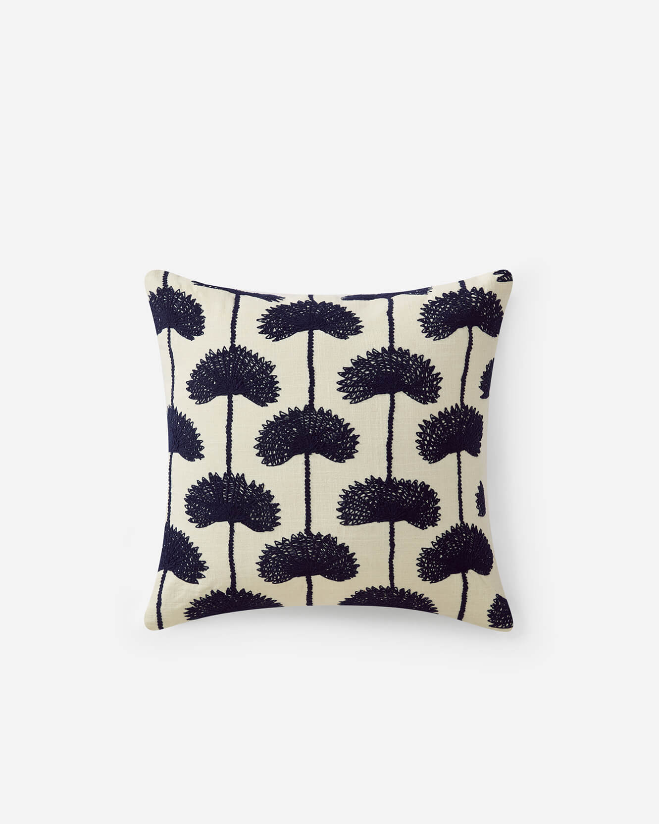 Palm Leaf Embroidered Throw Pillow