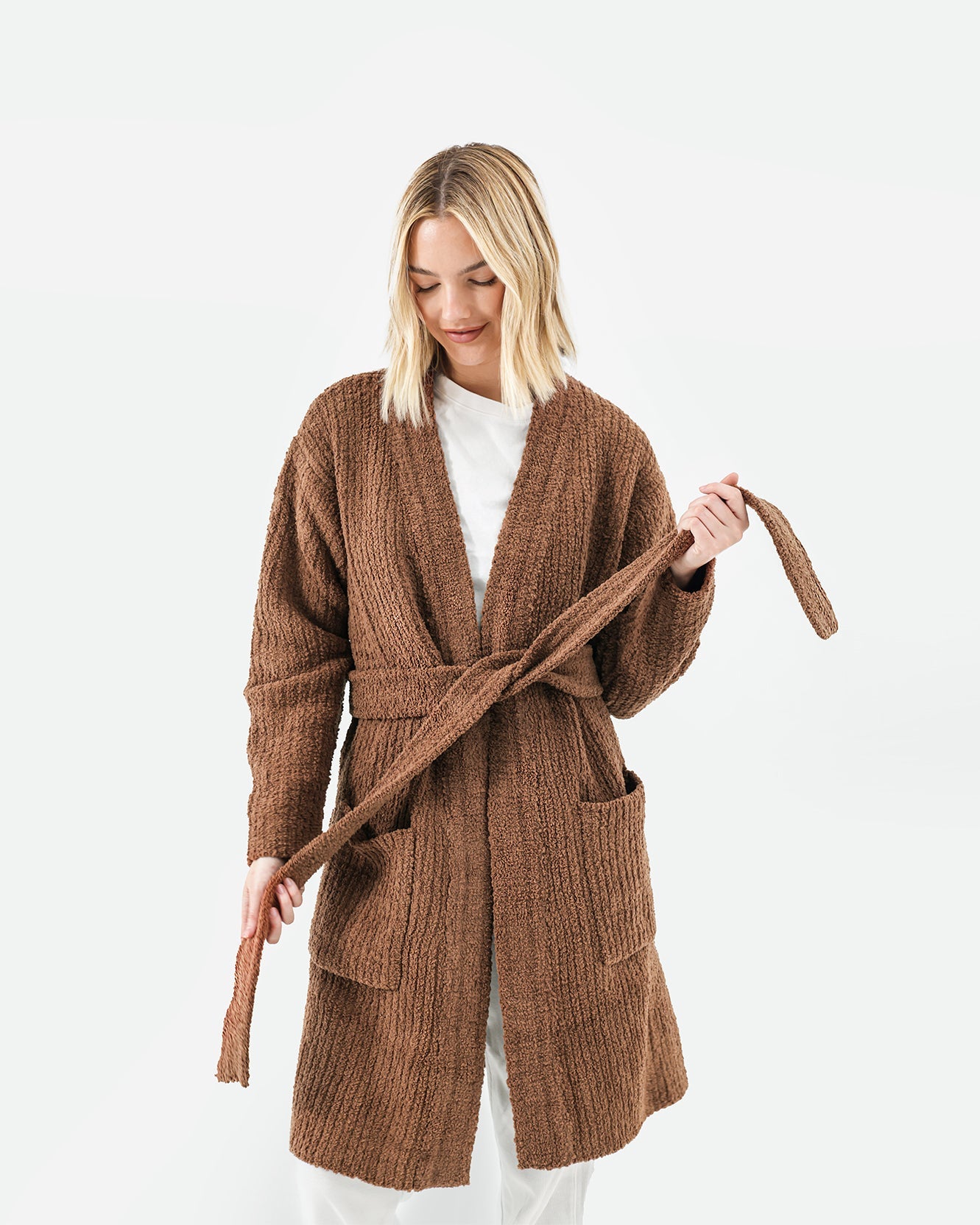 Snug Ribbed Cardigan Robe | Last Chance