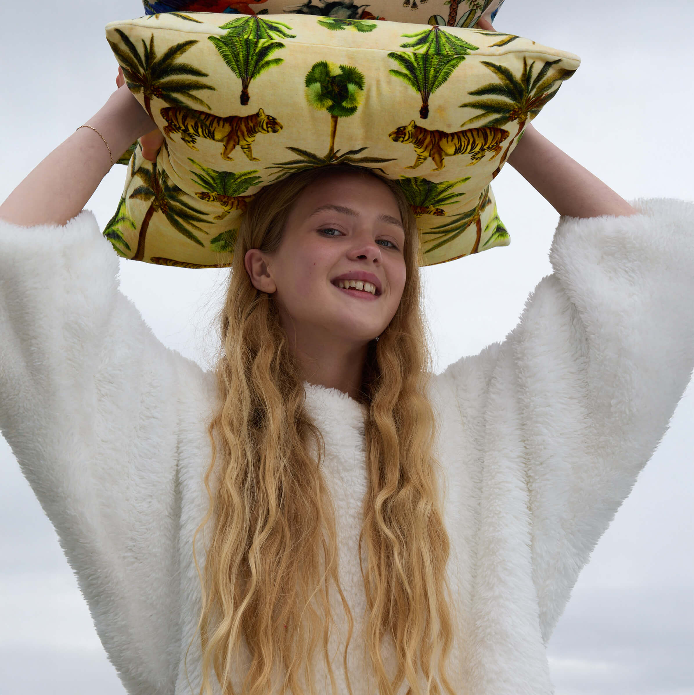 Velvet Tiger Throw Pillow