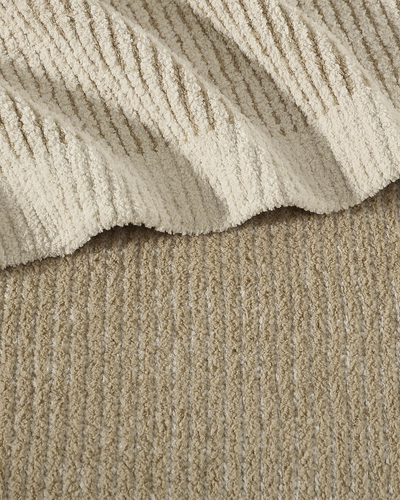 Two-Tone Ribbed Bed Blanket