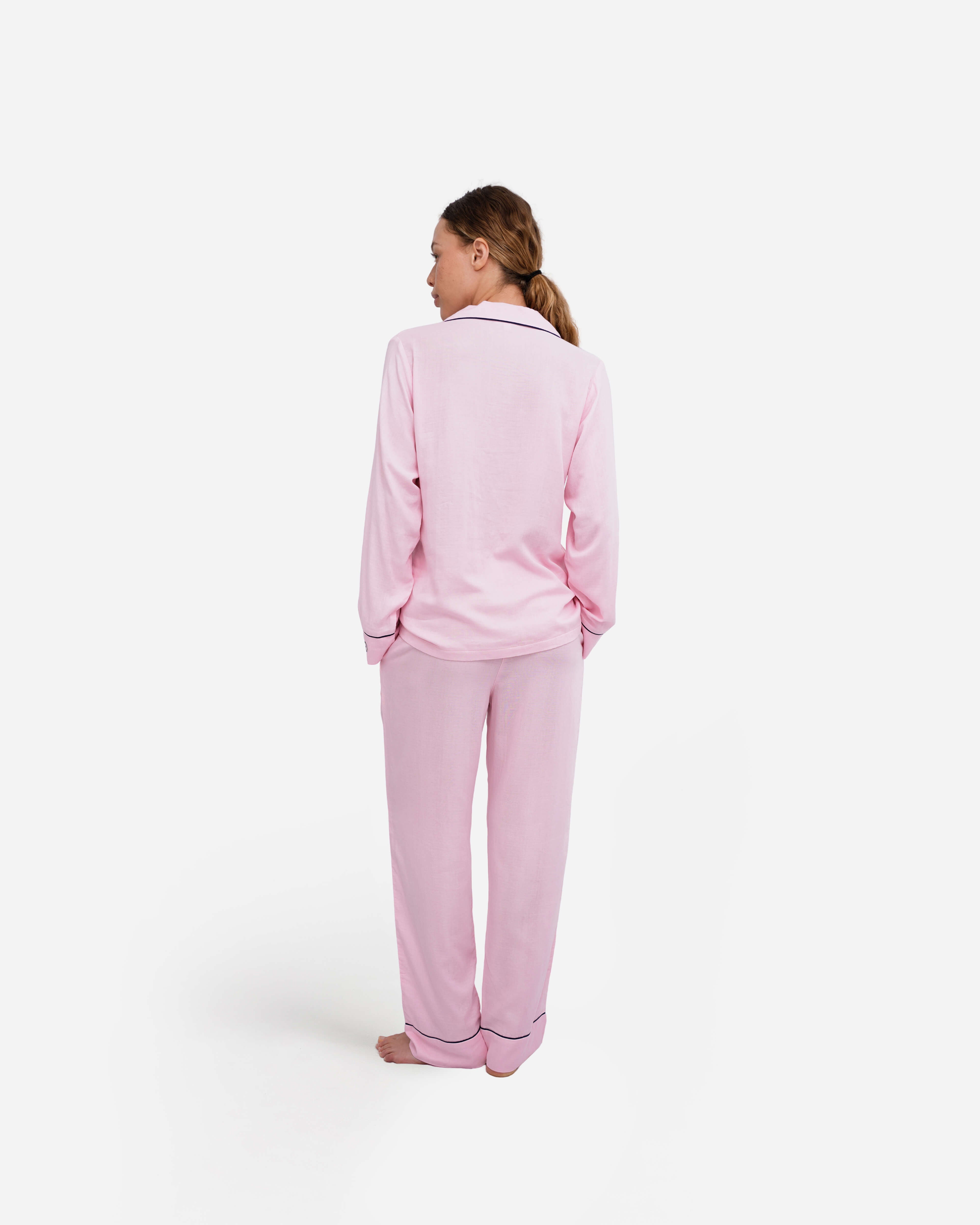 Woven Cotton Long Pajama Set