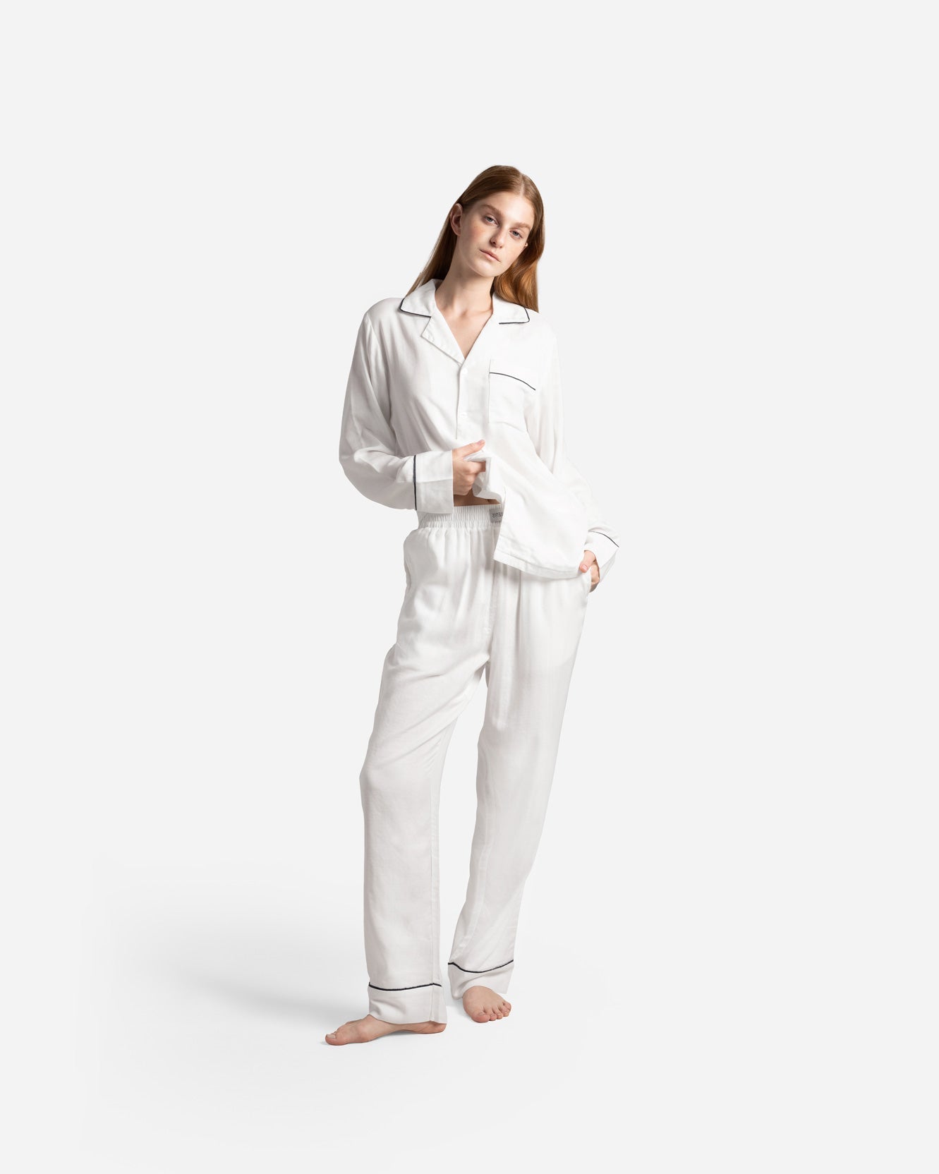 Woven Cotton Long Pajama Set