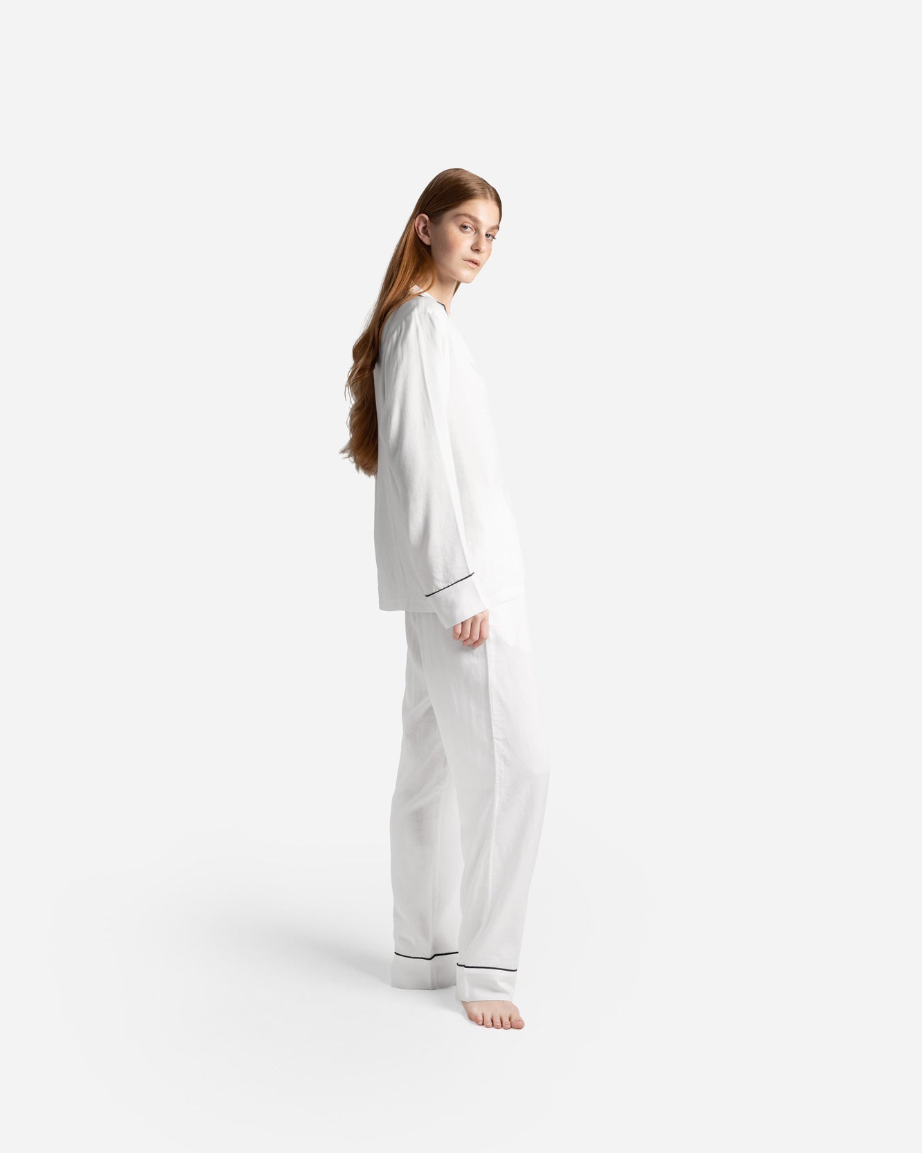 Woven Cotton Long Pajama Set