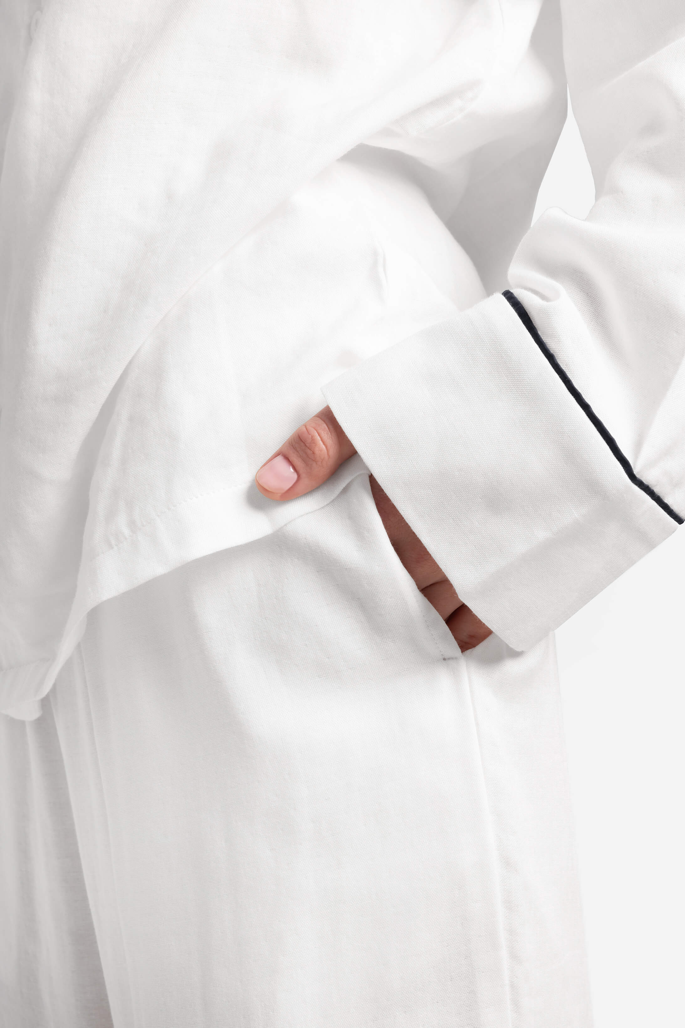 Woven Cotton Long Pajama Set