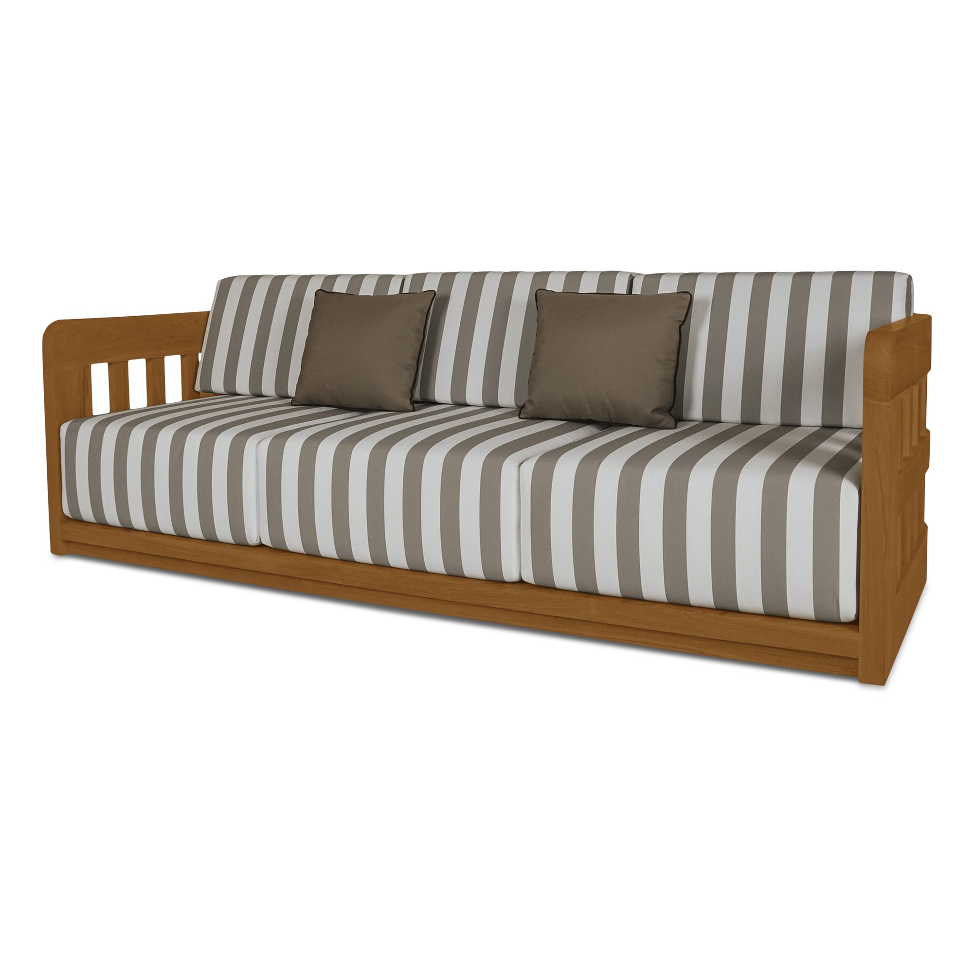 Adelaide Outdoor Sofa Brown Stripe - Moes Home