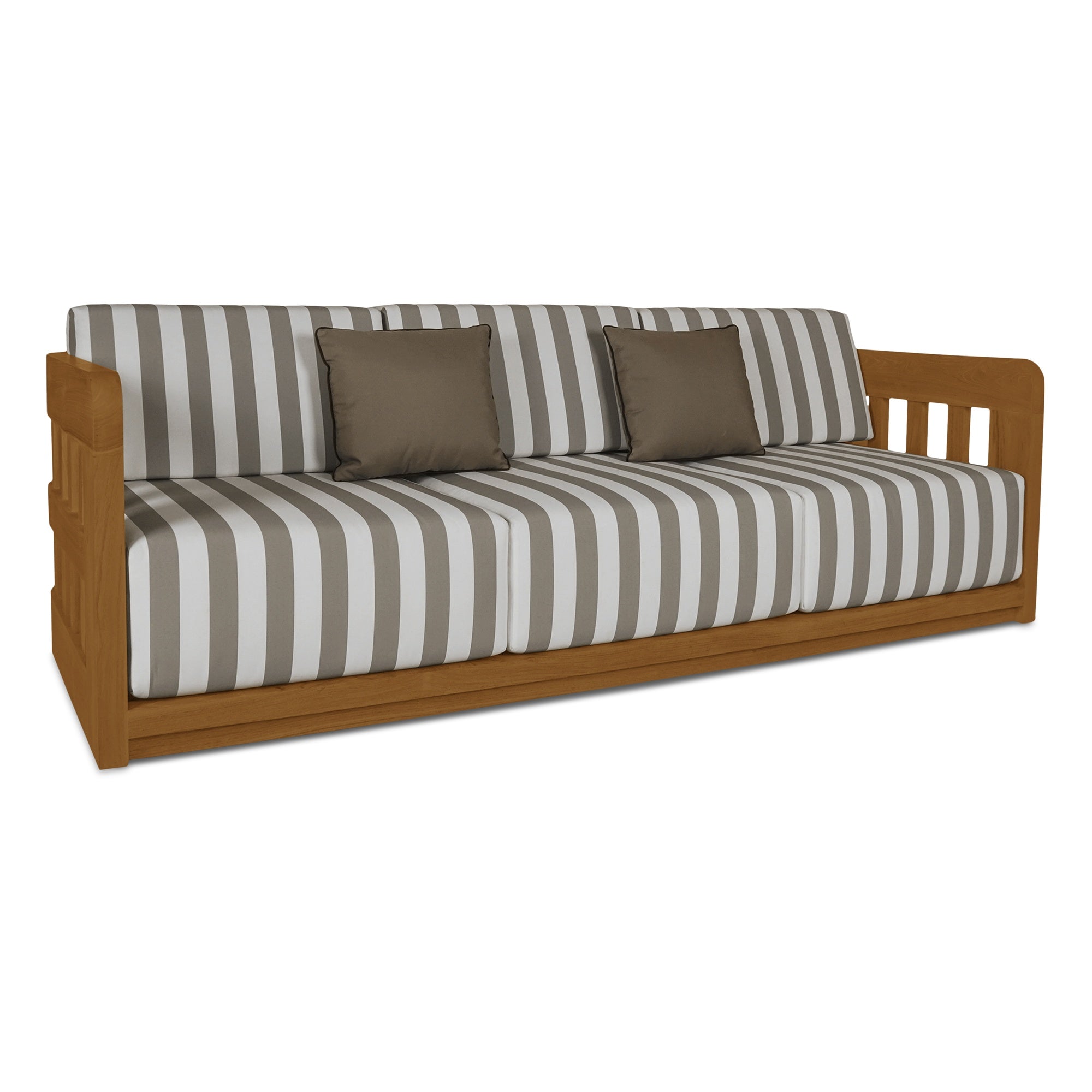 Adelaide Outdoor Sofa Brown Stripe - Moes Home