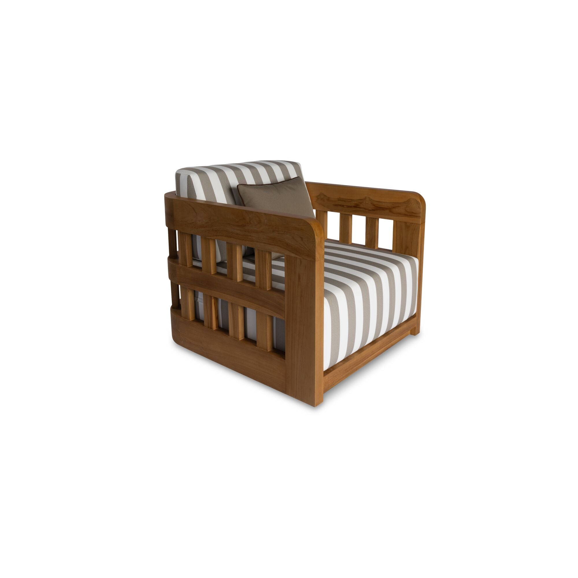 Adelaide Outdoor Accent Chair Brown Stripe - Moes Home