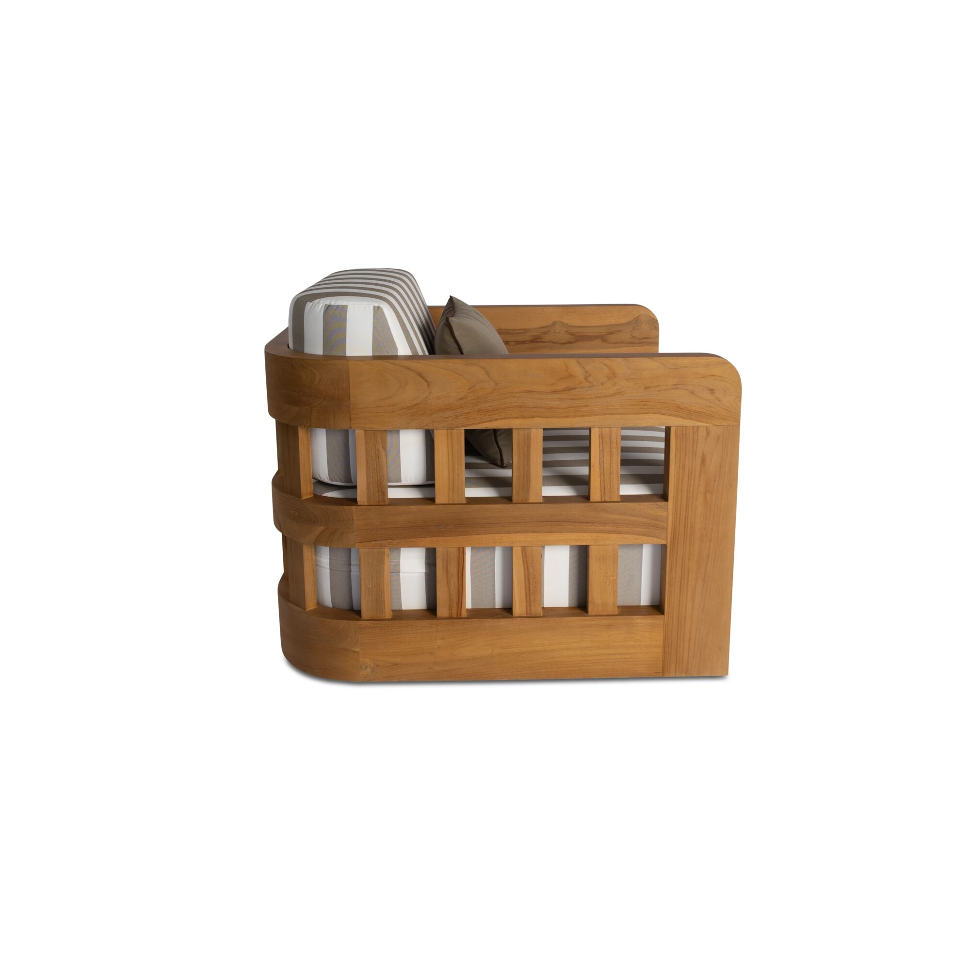 Adelaide Outdoor Accent Chair Brown Stripe - Moes Home