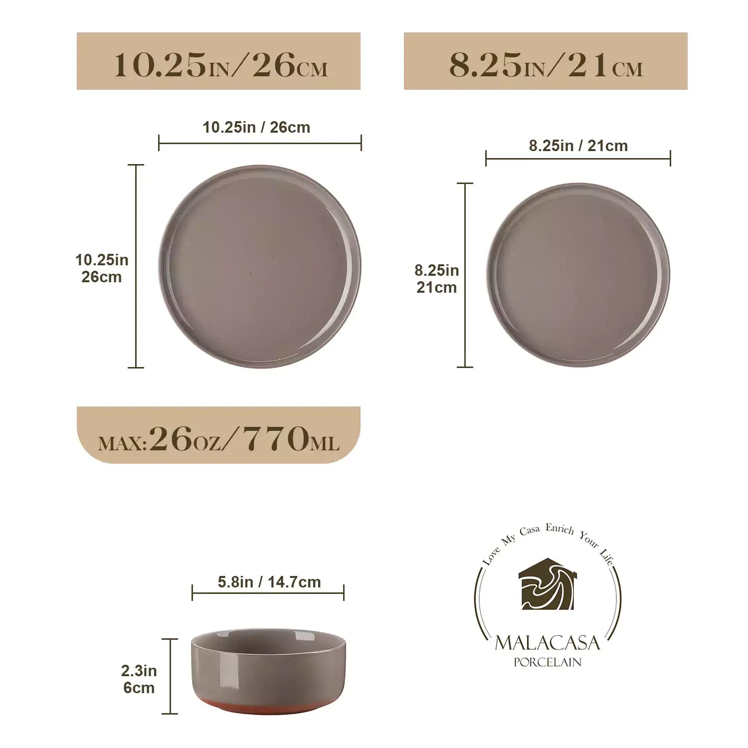 Tara Grey 12 Piece Dinnerware Set