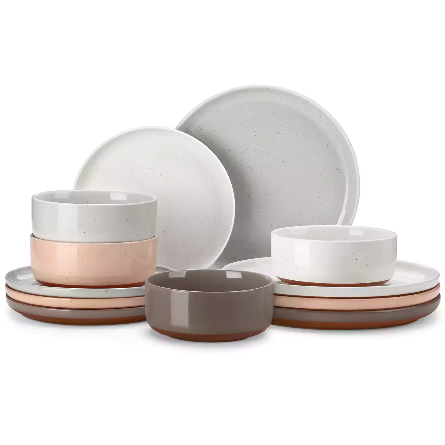 Tara Grey 12 Piece Dinnerware Set