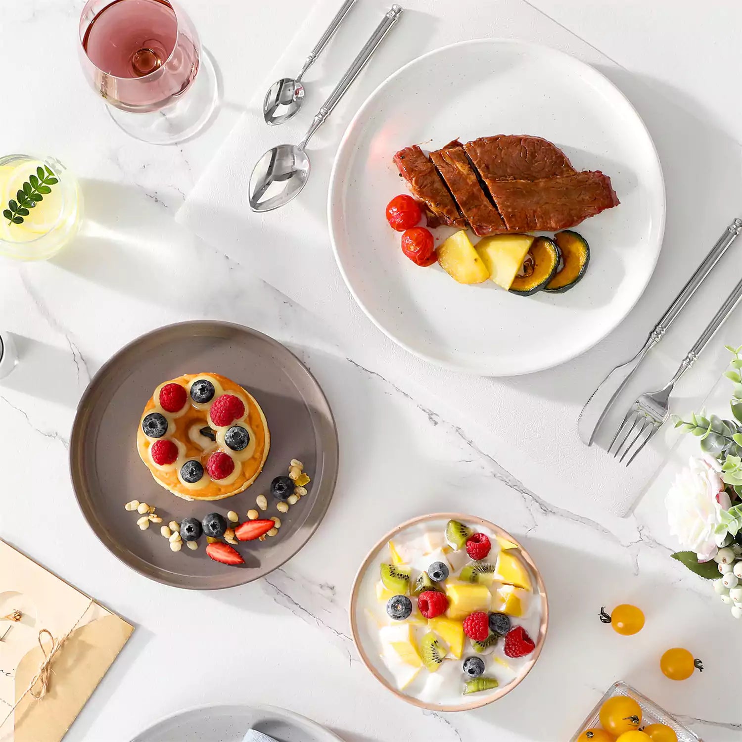 Tara Multicolor 12 Piece Dinnerware Set